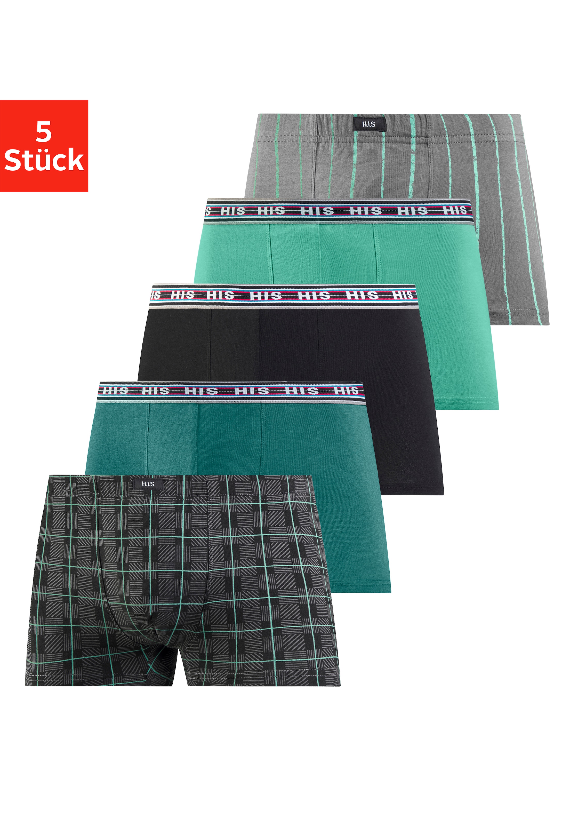 H.I.S Boxer »Boxershorts für Herren« Packung, 5 Stk. aus Baumwoll-Stretch