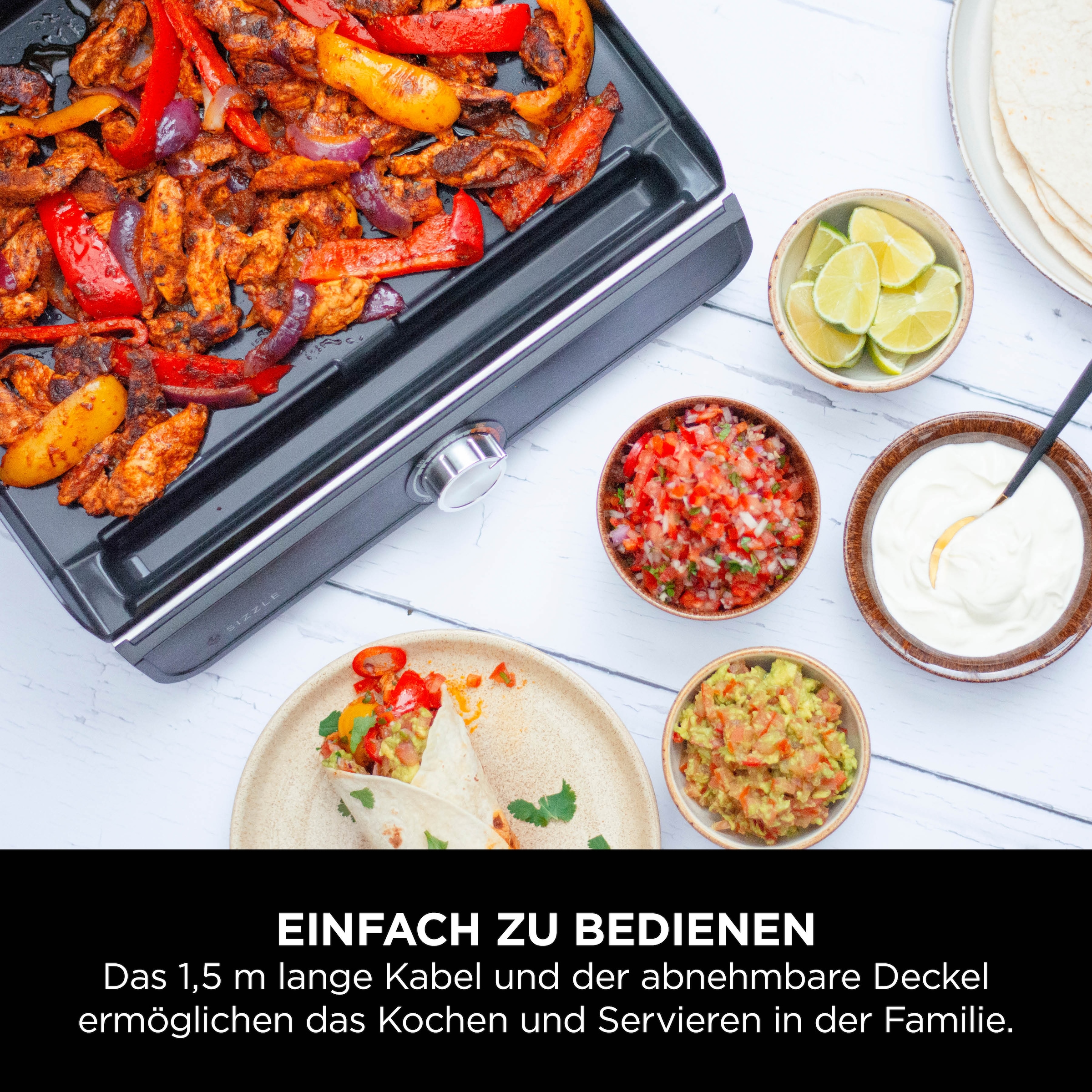 NINJA Elektrogrill »Sizzle Grillplatte und Plancha GR101EU«, 1450 W, Teppanyakigrill