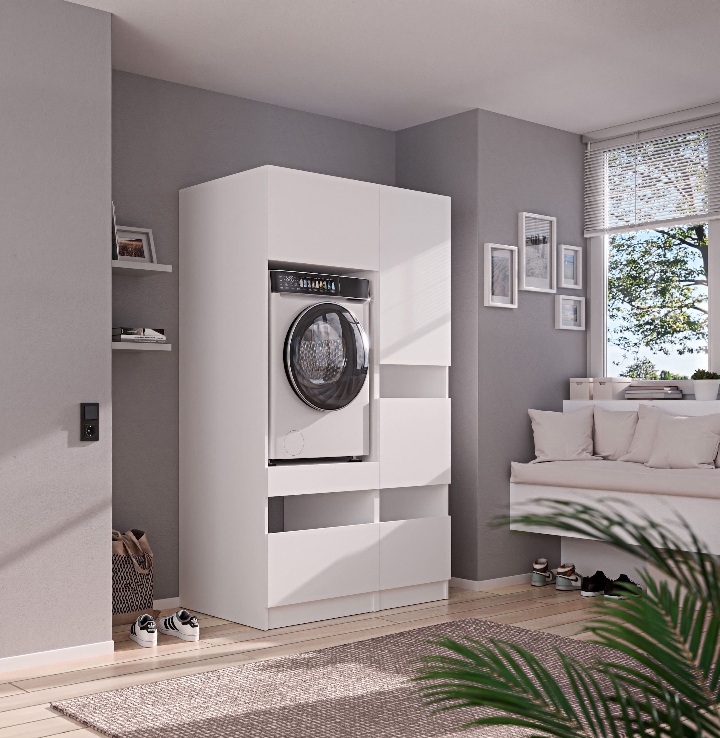 BASIC by Balculina Mehrzweckschrank-Set »Washhome B/T/H 118x68x200 cm« 2 Stk. tlg.