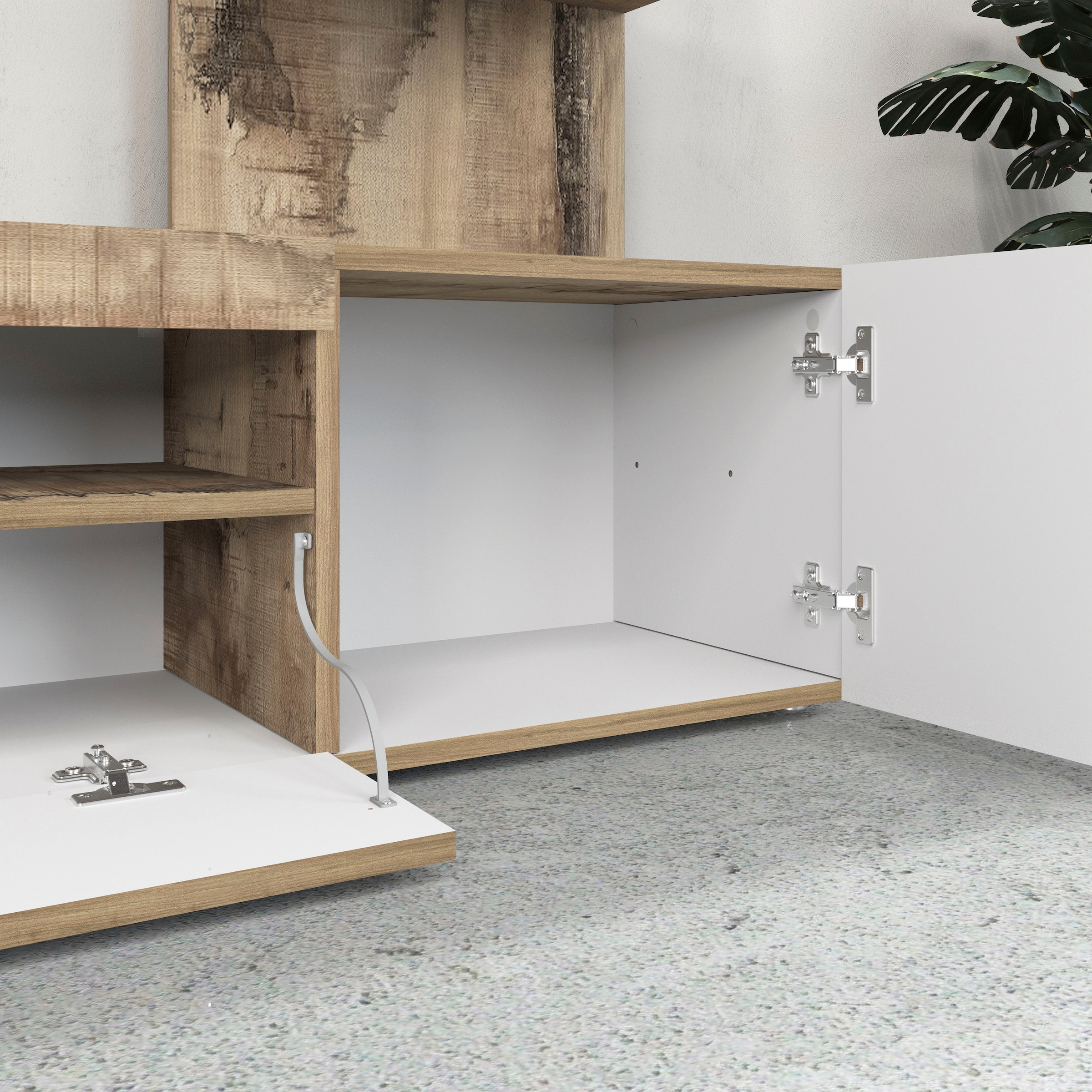 OTTO home Wohnwand »Wohnwand New Egypt, Anbauwand, Medienwand, Wohnzimmerwand« Weiß in Hochglanz, alle anderen Farben in matter Ausführung., 4 Stk. tlg.