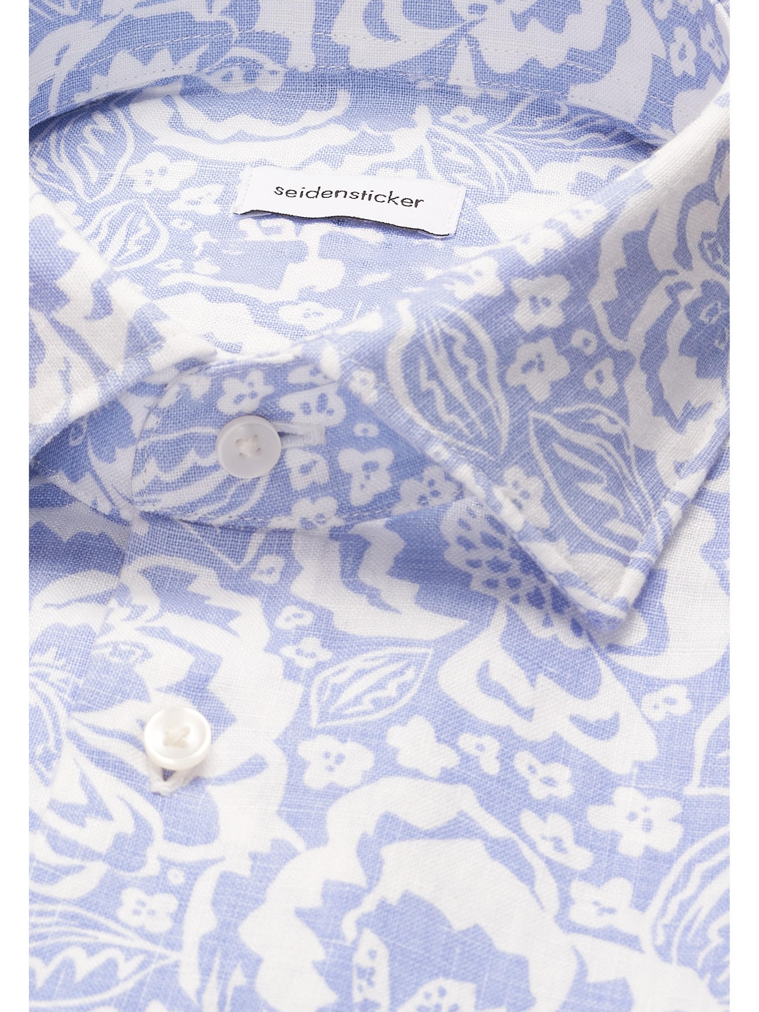 seidensticker Leinenhemd »Schwarze Rose« Slim 1/2 Kentkragen Druck