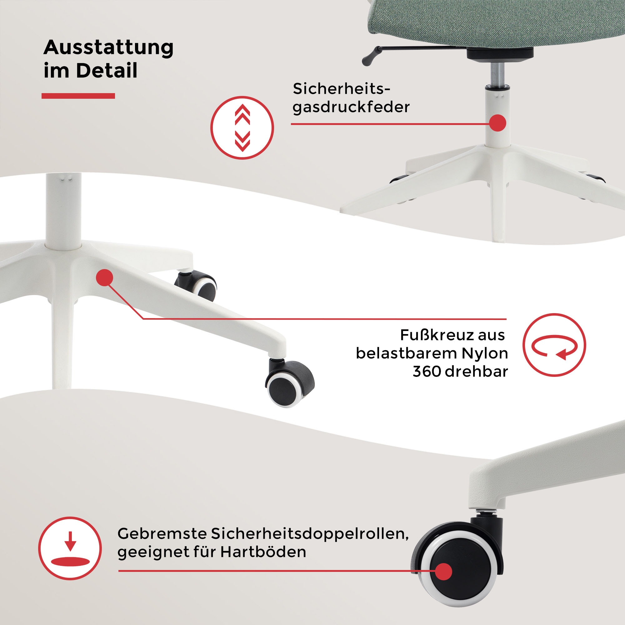 Duo Collection Drehstuhl »Floris« () 1 Stk.Weight Balance Mechanik - passt sich jedem Körpergewicht an