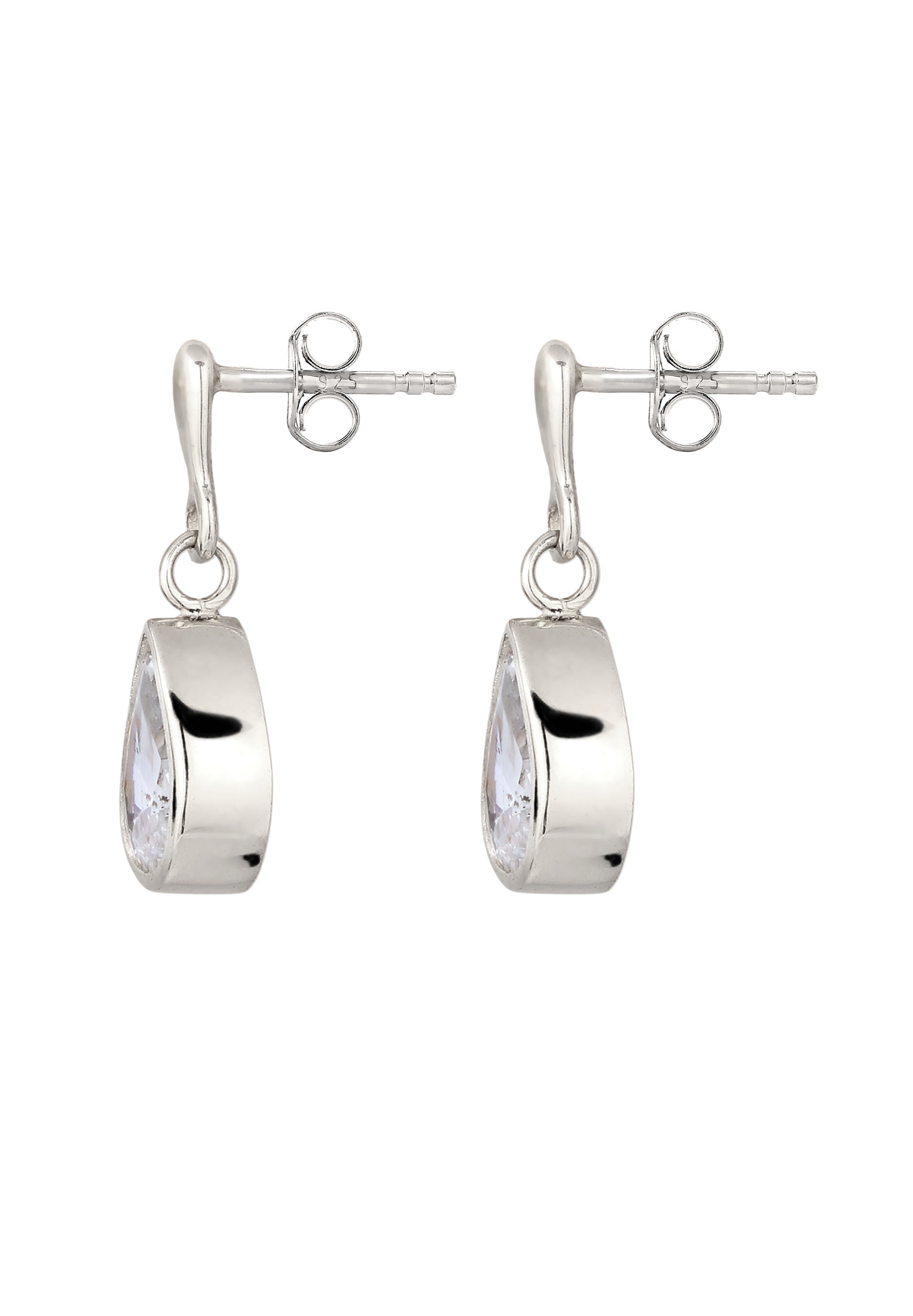Elli Premium Paar Ohrstecker »Ohrringe Ohrstecker Tropfen Zirkonia Weiß 925 Sterling Silber«