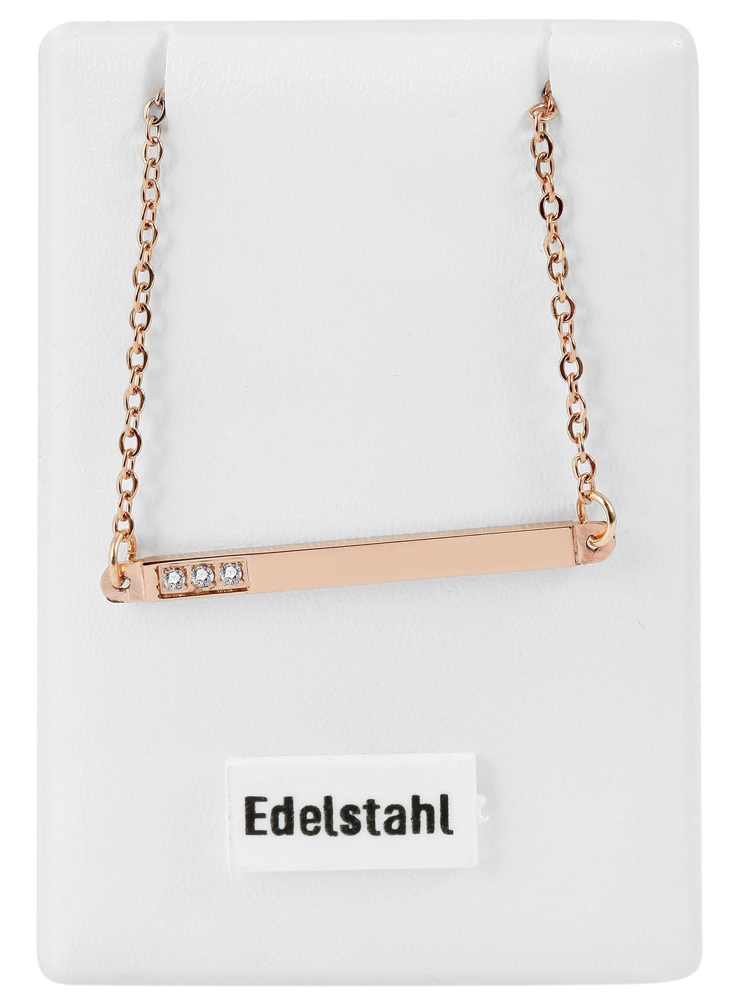 Adelia´s Gliederkette »Damen Halskette aus Edelstahl mit Strass Steinchen 43 cm«