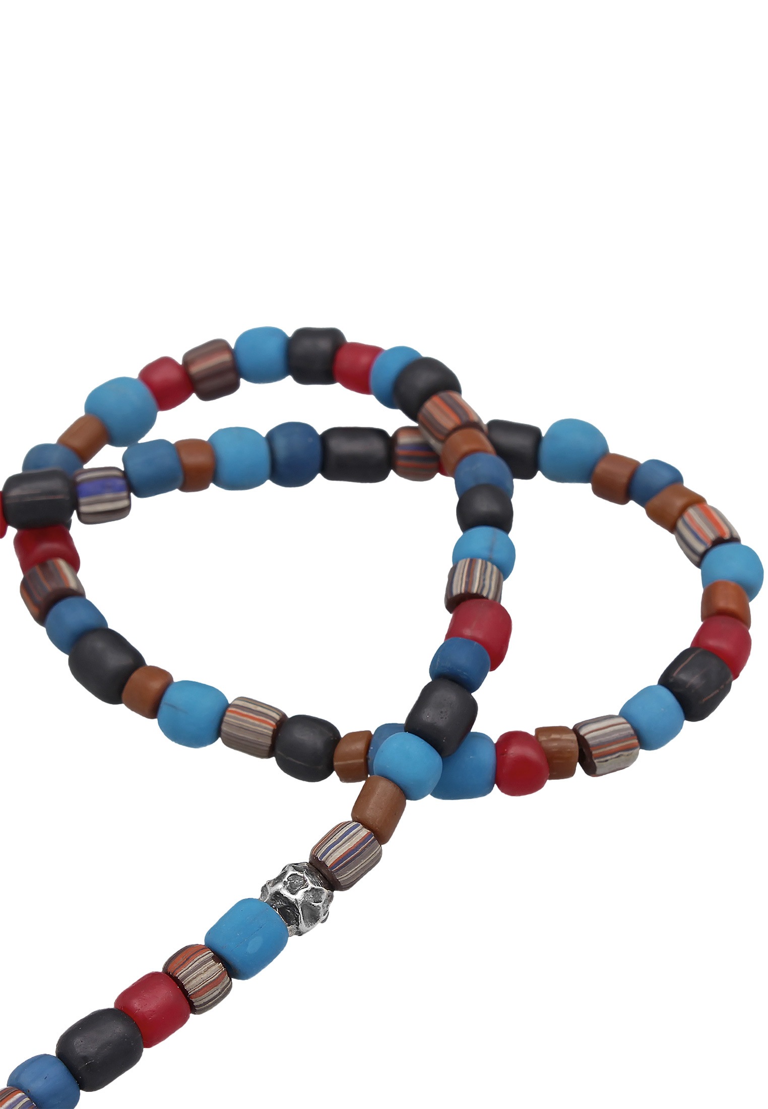 Kuzzoi Silberkette »Halskette Glas Beads Blau Vintage Look 925 Silber«