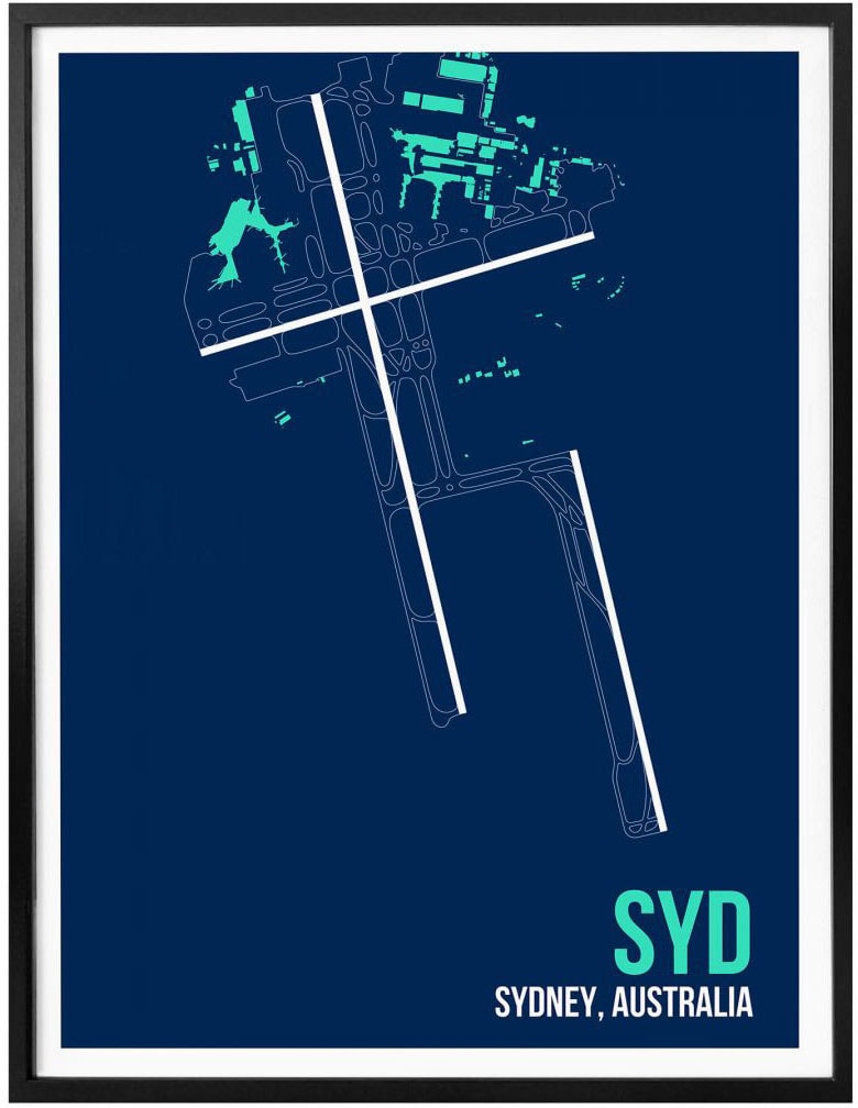 Wall-Art Poster »Wandbild SYD kaufen Sydney«, Grundriss, Wandposter Poster, (1 St.), bei Wandbild, Bild, OTTO Grundriss online