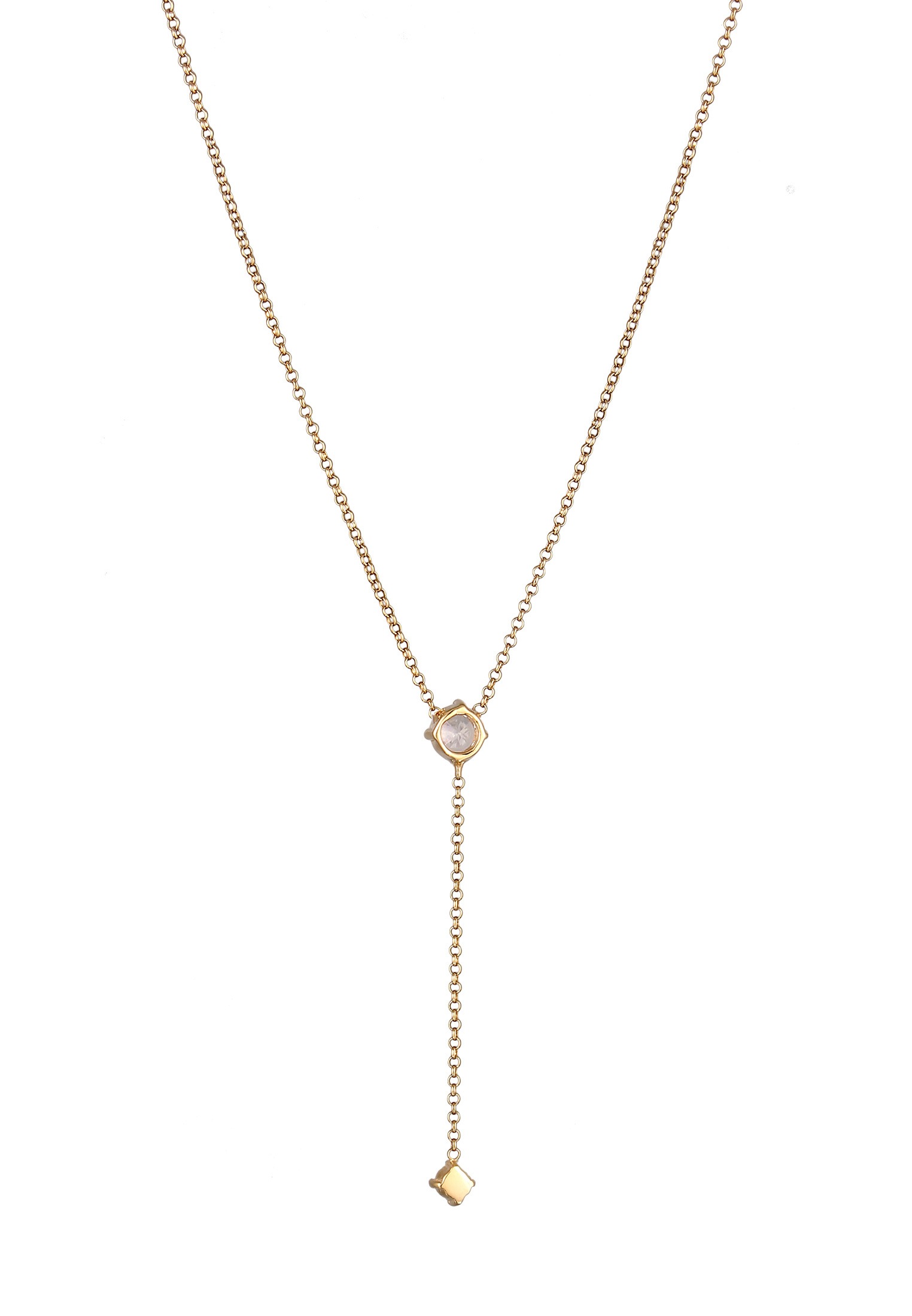 Elli Y-Kette »Halskette Zirkonia Weiß Diamantschliff (0.132 ct) 925 Sterling Silber«