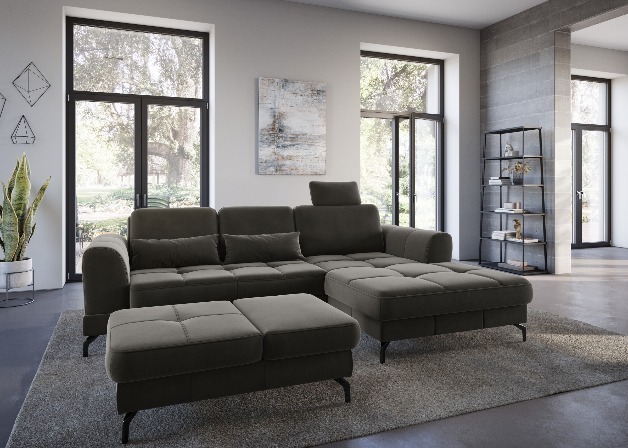 sit&more Hocker »Bendigo« mit Klappfunktion, Bodenfreiheit 12 cm, wahlweise in 2 Fußfarben