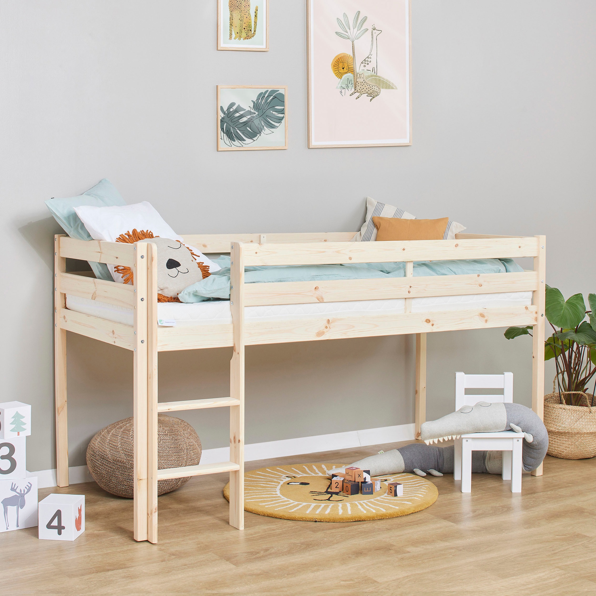 Hoppekids Spielbett »ECO COMFORT, Hochbett, in 2 Einzelbetten teilbar«, Höhe 72cm, Farbe & Größe & Matratze