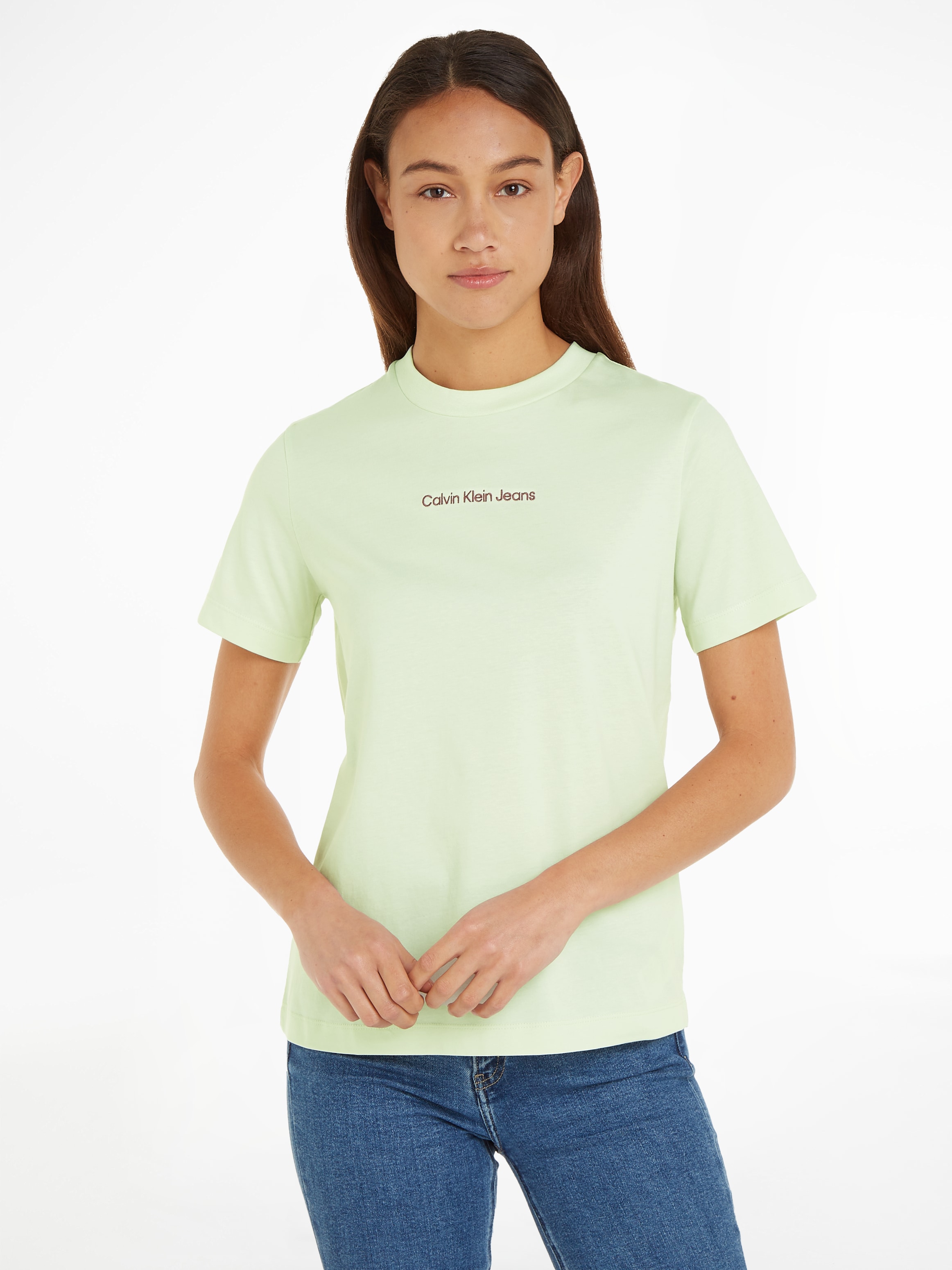 Online Klein T-Shirt TEE«, mit im STRAIGHT »INSTITUTIONAL Shop Calvin OTTO Markenlabel Jeans