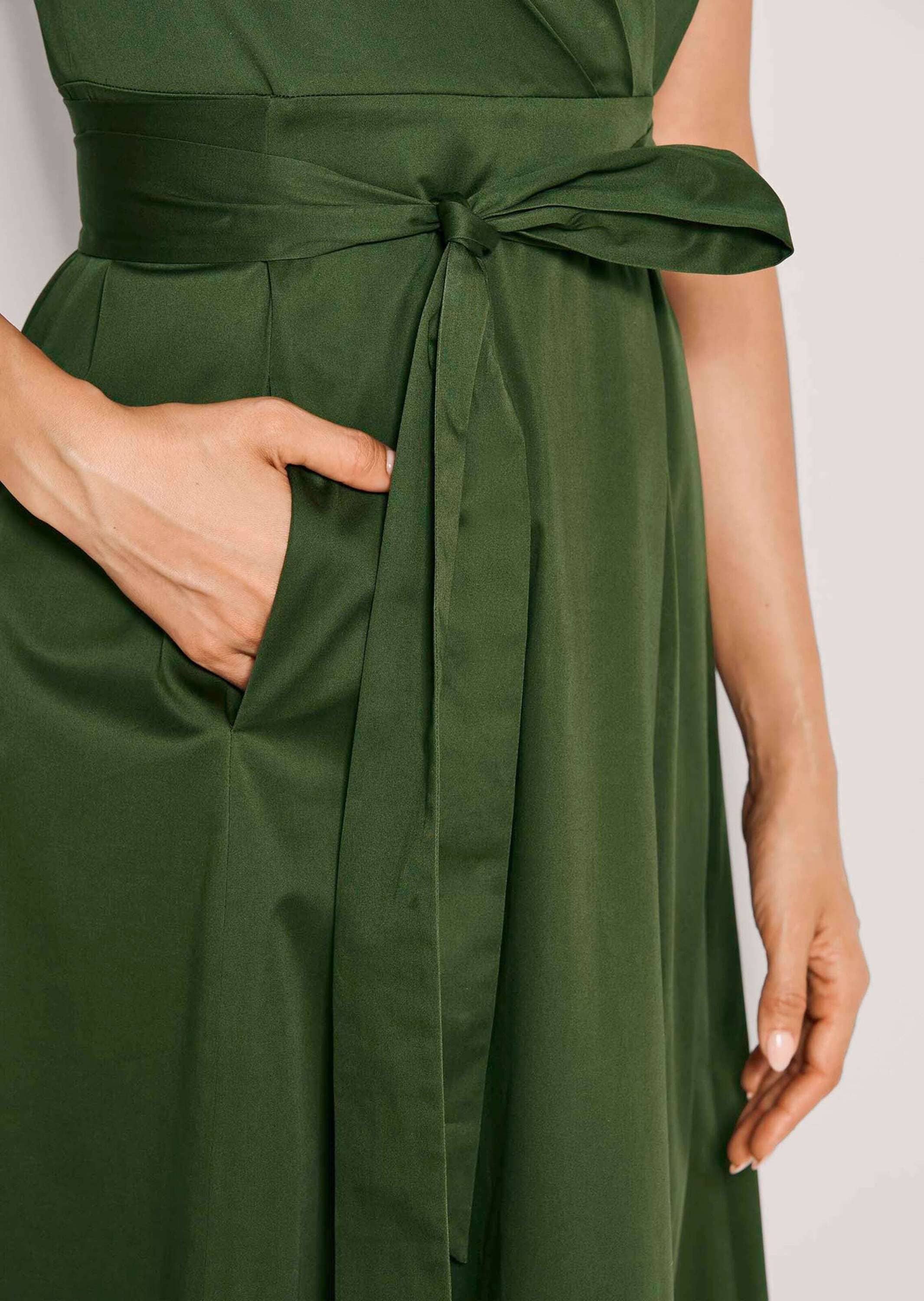 MADELEINE Midikleid »Wickelkleid Sommerkleid mit V-Ausschnitt« Eingrifftasche Wickelkleid mit Kapärmeln