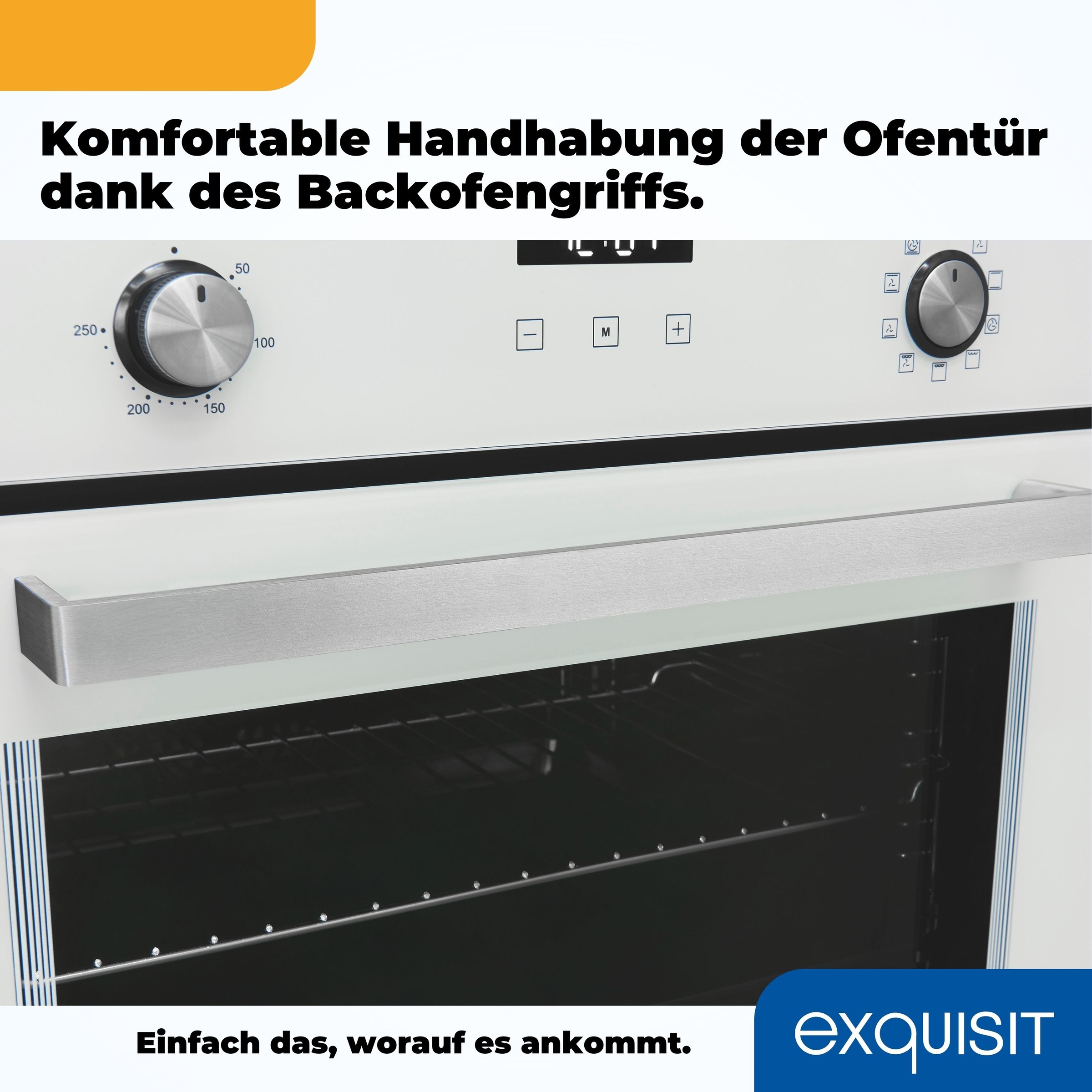 exquisit Backofen  »EBE76-9-H-020 weiss«, mit 1-fach-Teleskopauszug, Heißluft&Pizzastufe - ideal für ein Pizzabacken zuhause!Timer-Funktion