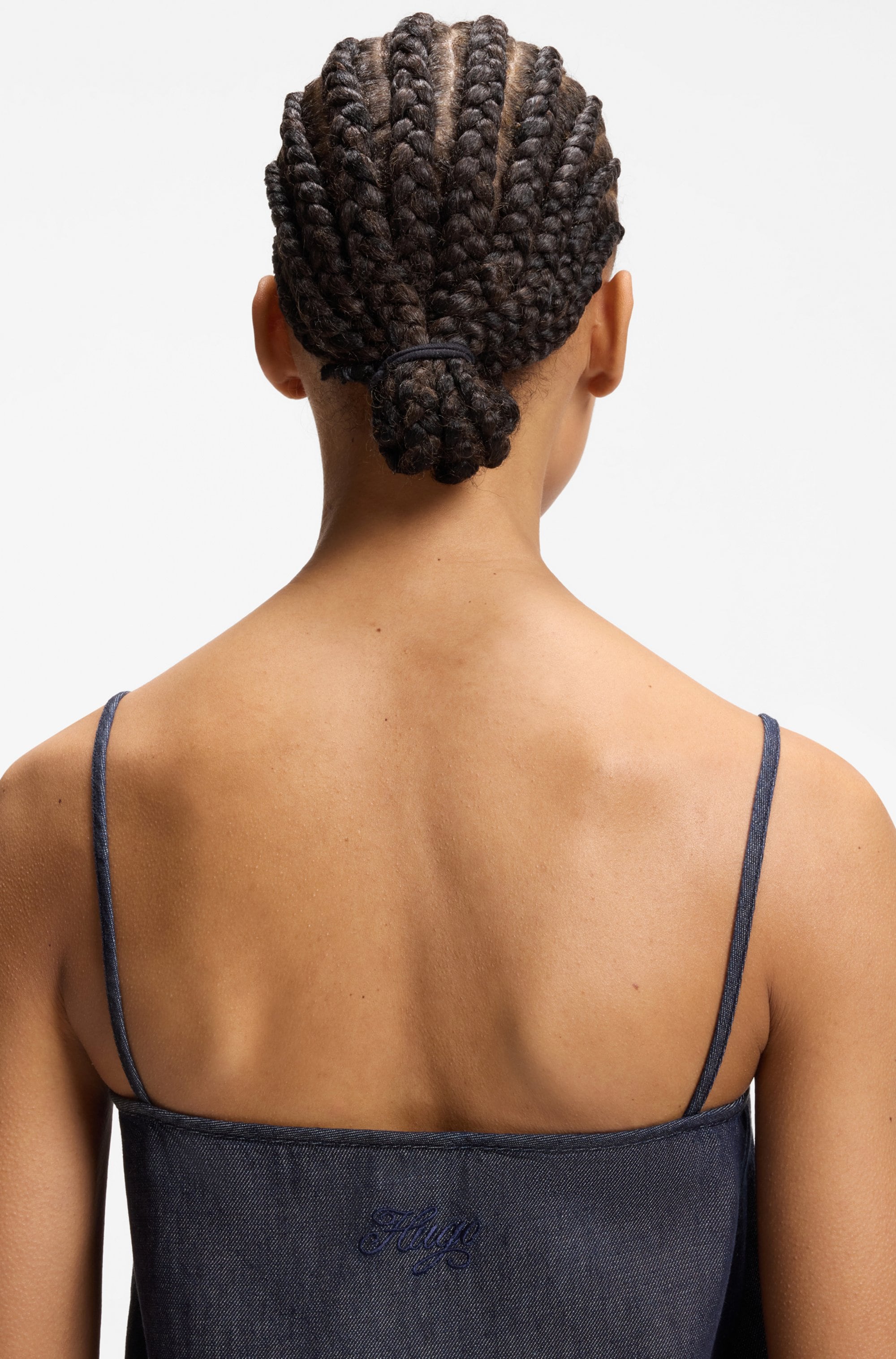 HUGO Blue Minikleid »Kabati« im Denim-Look, abgesenkter Saum