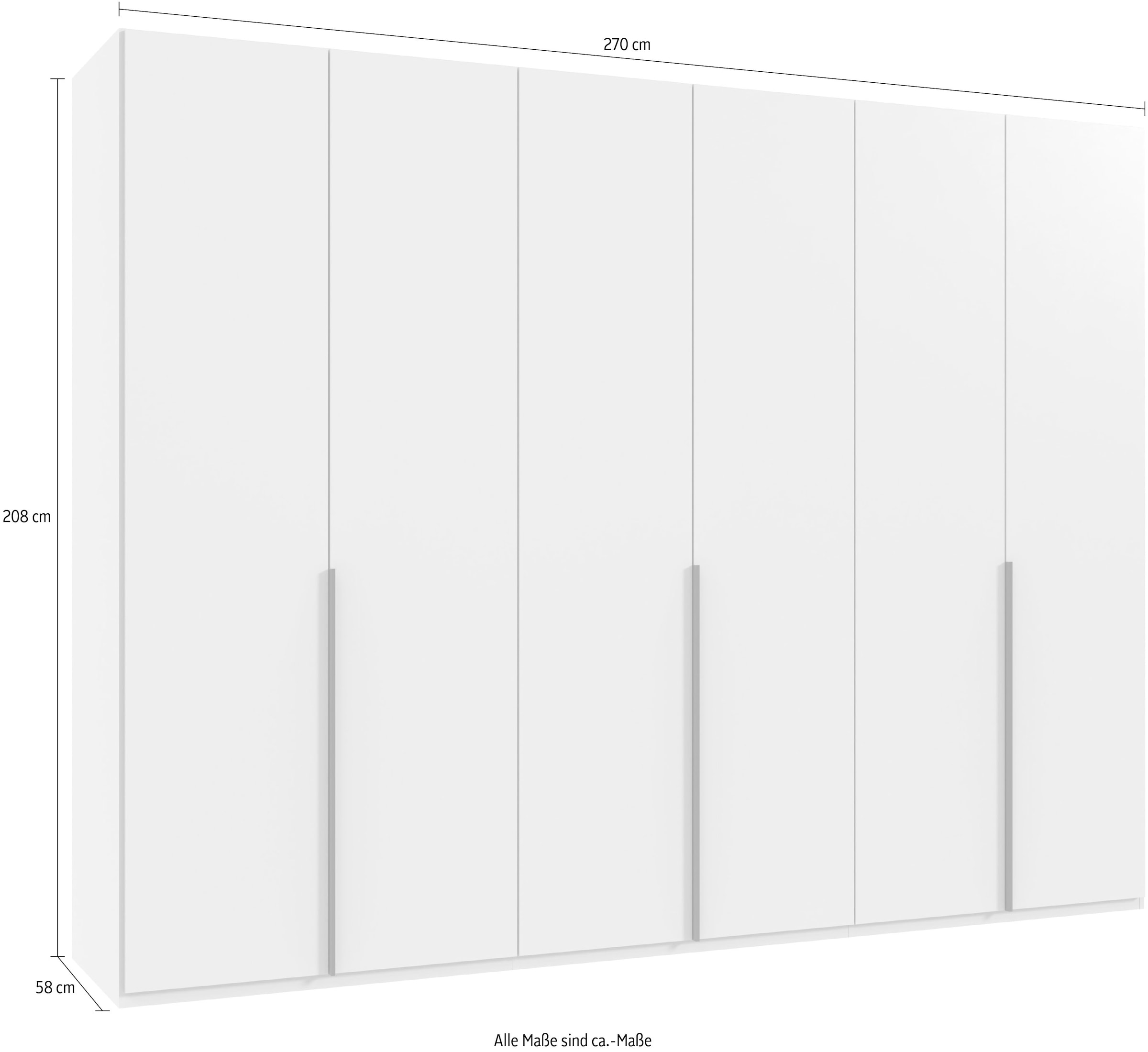 Wimex Kleiderschrank »Mugano,in 8 Breiten,3 Höhen,2 Tiefen, viele Farben, Made in Germany«, (in Basic oder Premium Ausstattung mit 2 weiteren Einlegeböden), mit langen Griffstangen aus Metall, wahlweise mit oder ohne Spiegel