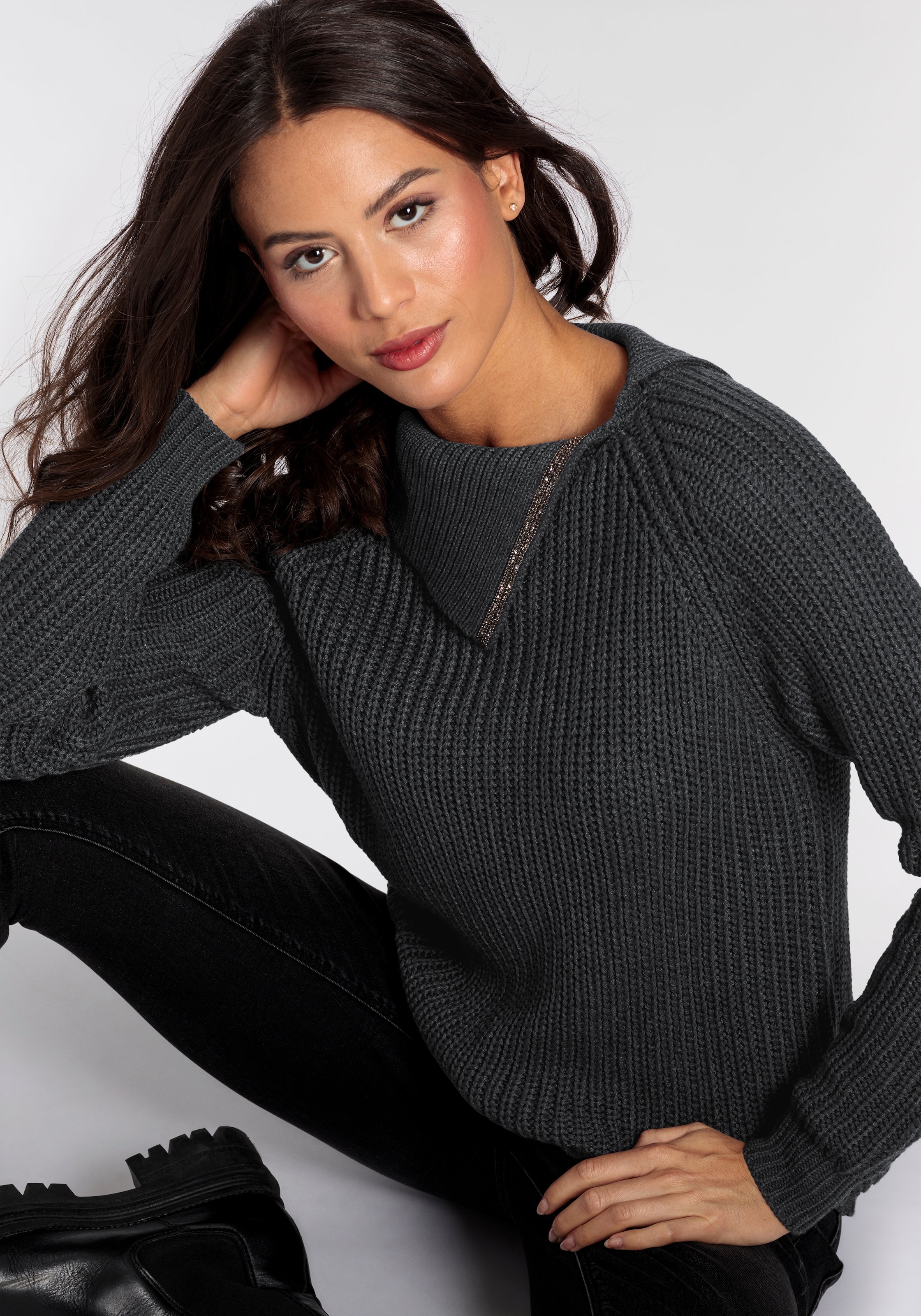Laura Scott Strickpullover, mit elegantem Glitzerdetail