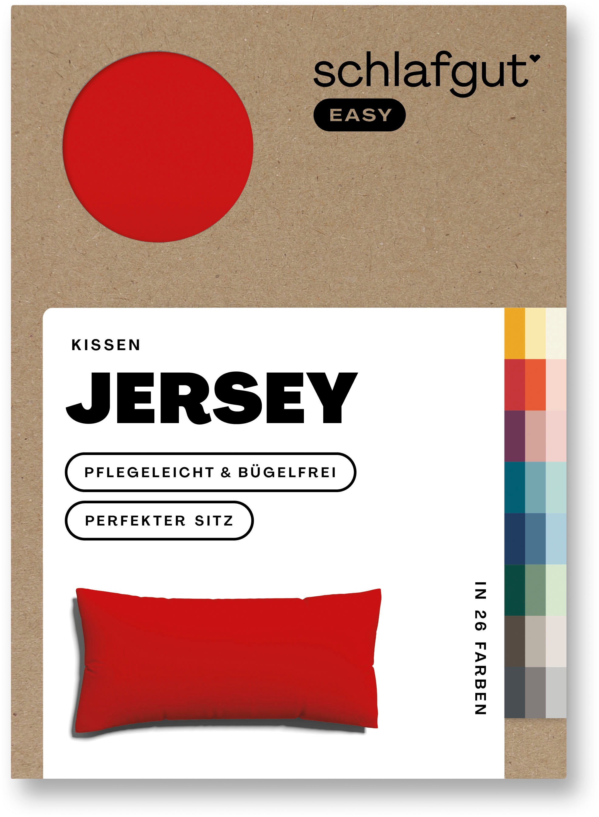 Schlafgut Kissenbezug »EASY Jersey«, (1 St.), Kissenhülle mit Reißverschluss, weich und saugfähig, Kissenbezug