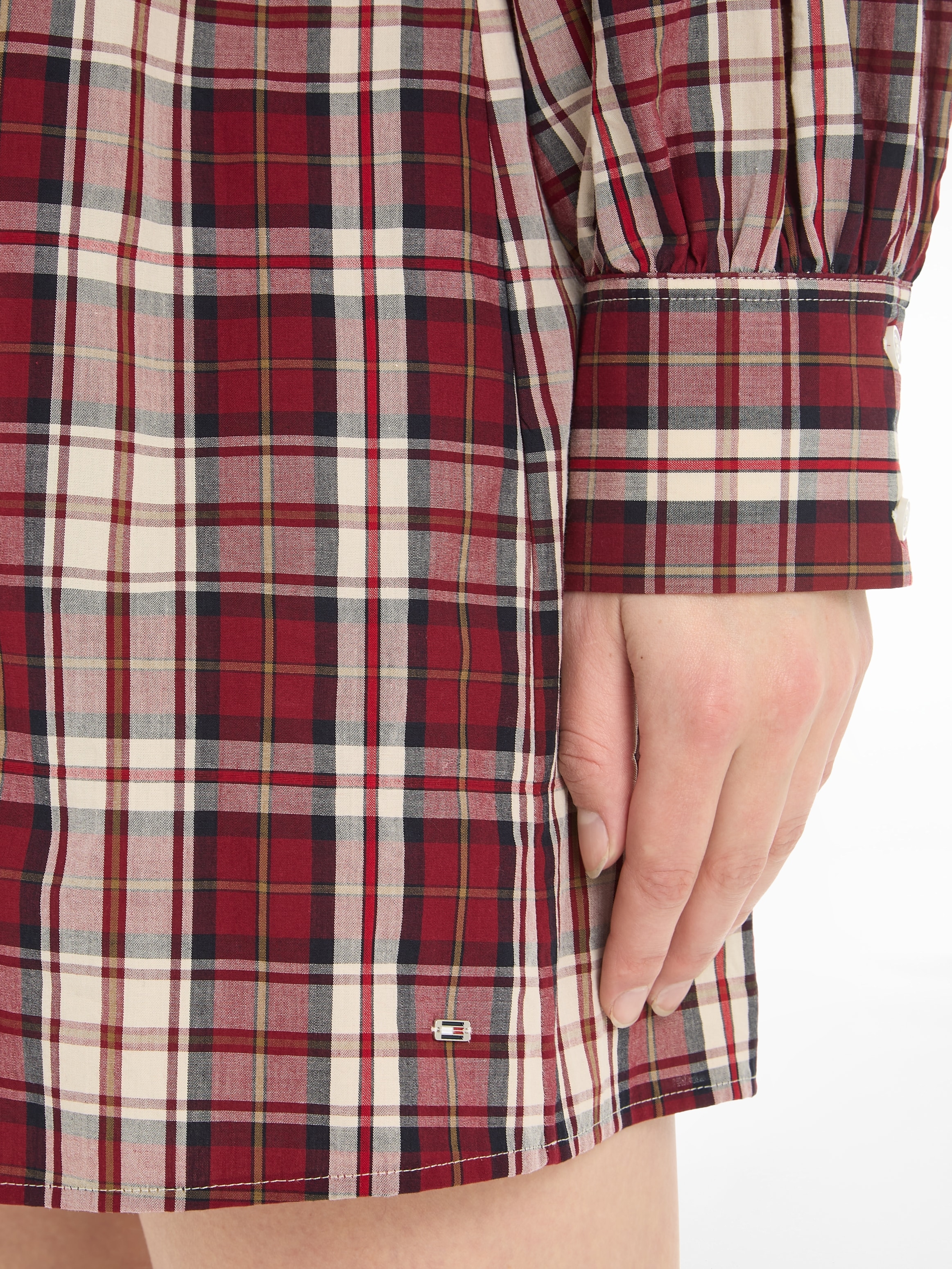 Tommy Hilfiger Blusenkleid »TARTAN CO V-NECK SHIRT DRESS«, mit 2-Knopf-Manschetten