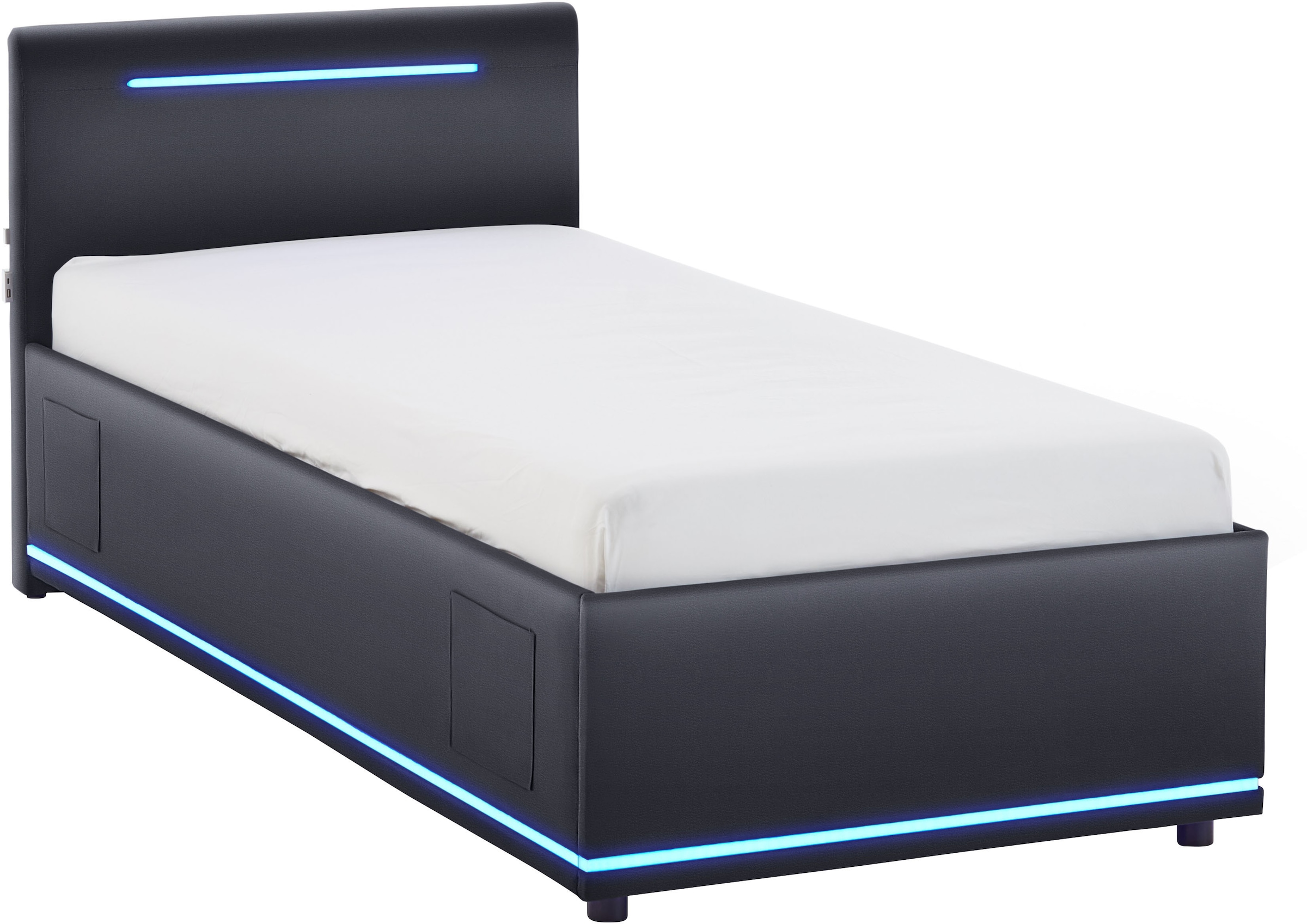 meise.möbel Polsterbett »CIRCLE inkl. LED-Beleuchtung & USB-Anschluss, wahlweise mit Bettkasten« erhältlich in den Breiten 90cm, 120cm & 140cm