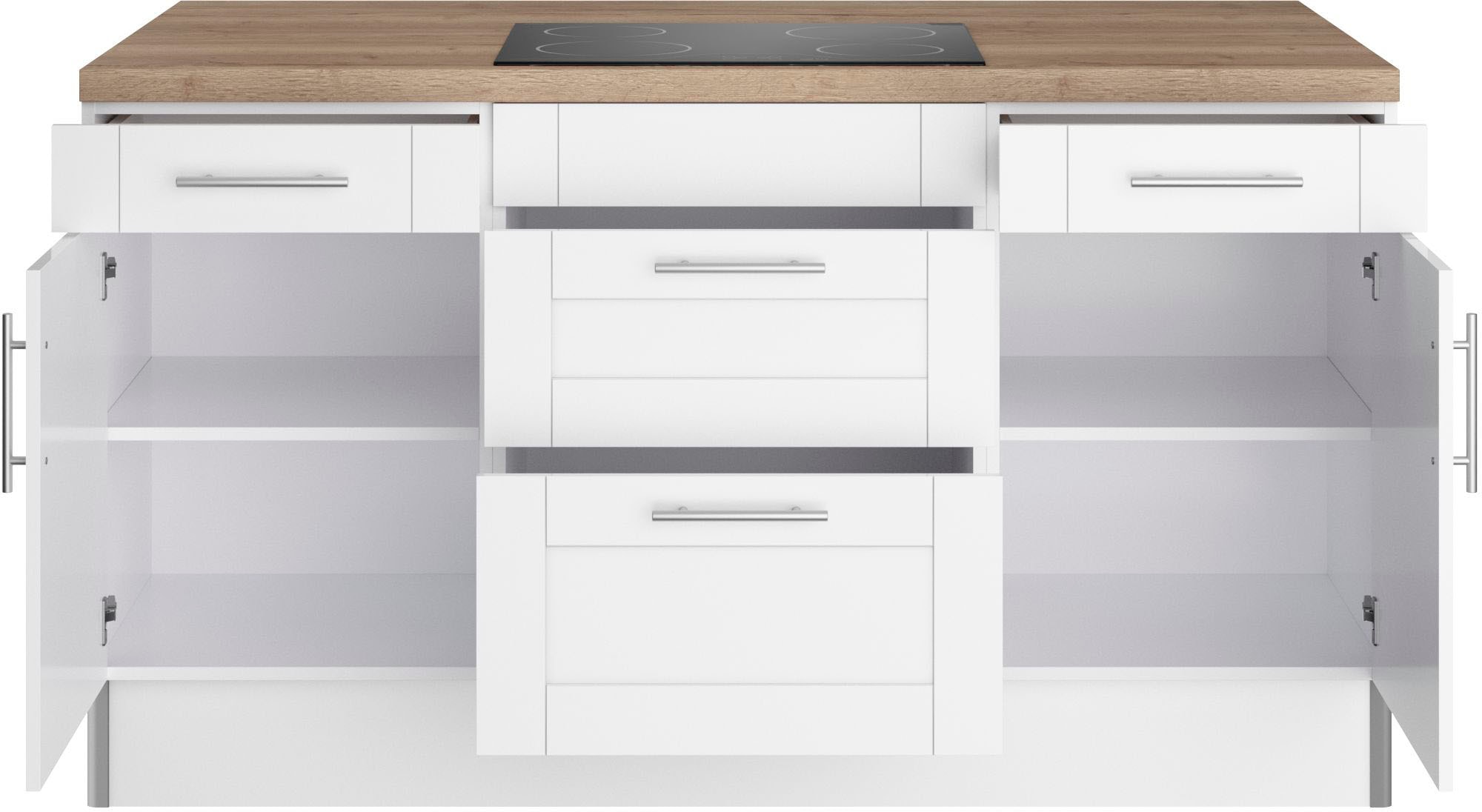 KOCHSTATION Kochinsel »KS-Ahus«, Kücheninsel, Breite 160 cm, wahlw. mit E-Gerät, Soft Close Funktion