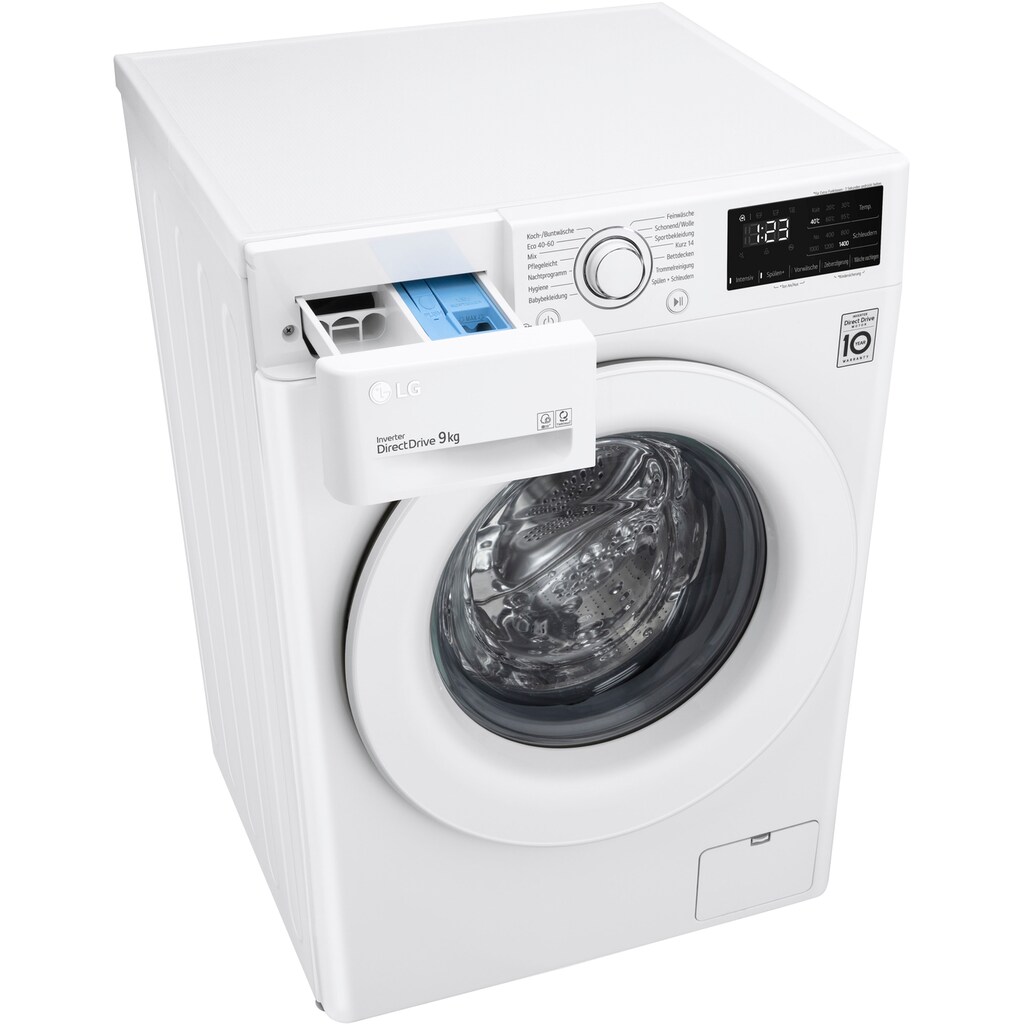 LG Waschmaschine »F14WM9EN0B«, F14WM9EN0B, 9 kg, 1400 U/min, AquaStop Sicherheitsschlauch