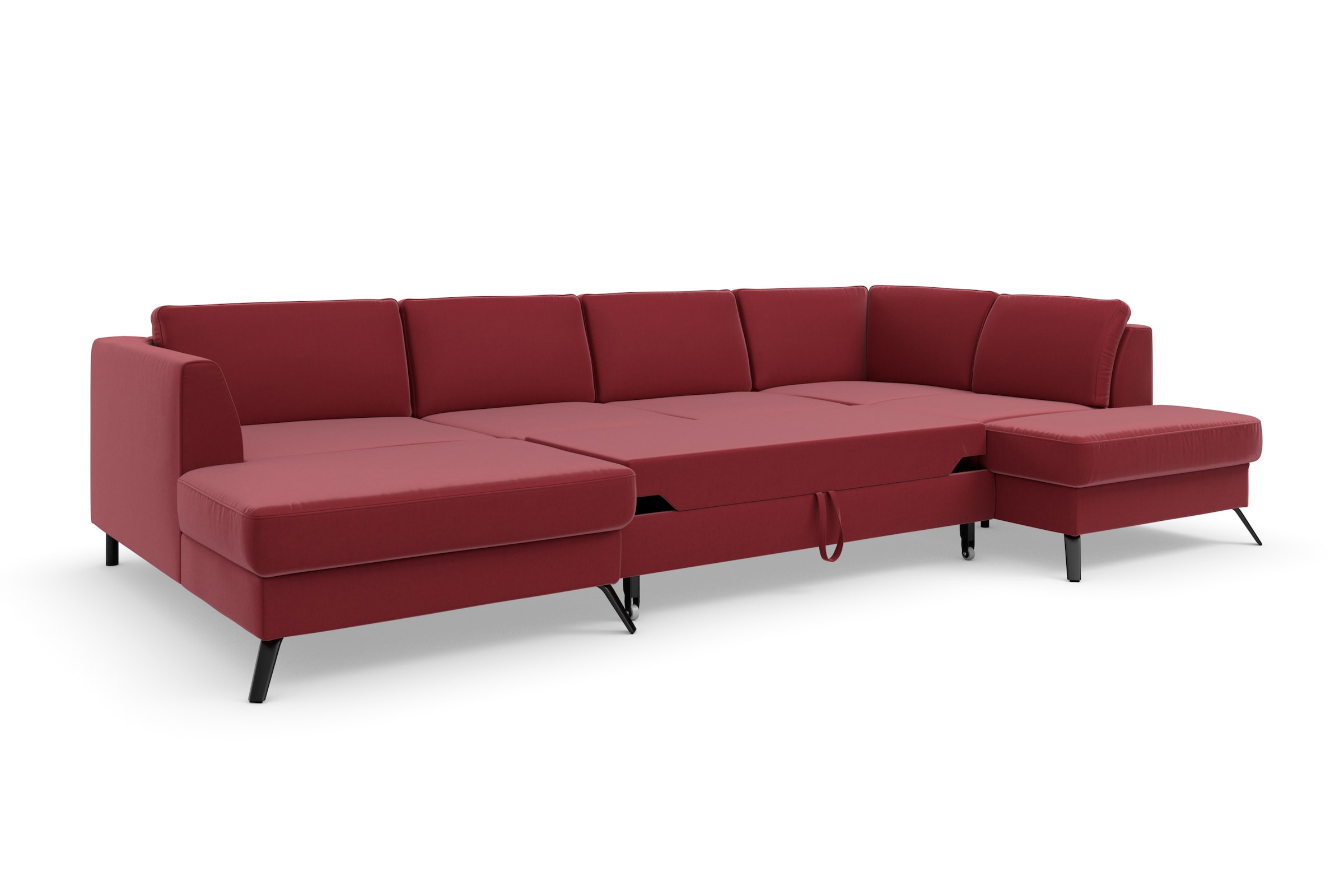 sit&more Wohnlandschaft »Olsen U-Form« inklusive Sitztiefenverstellung, wahlweise mit Bettfunktion, 15cm hoch