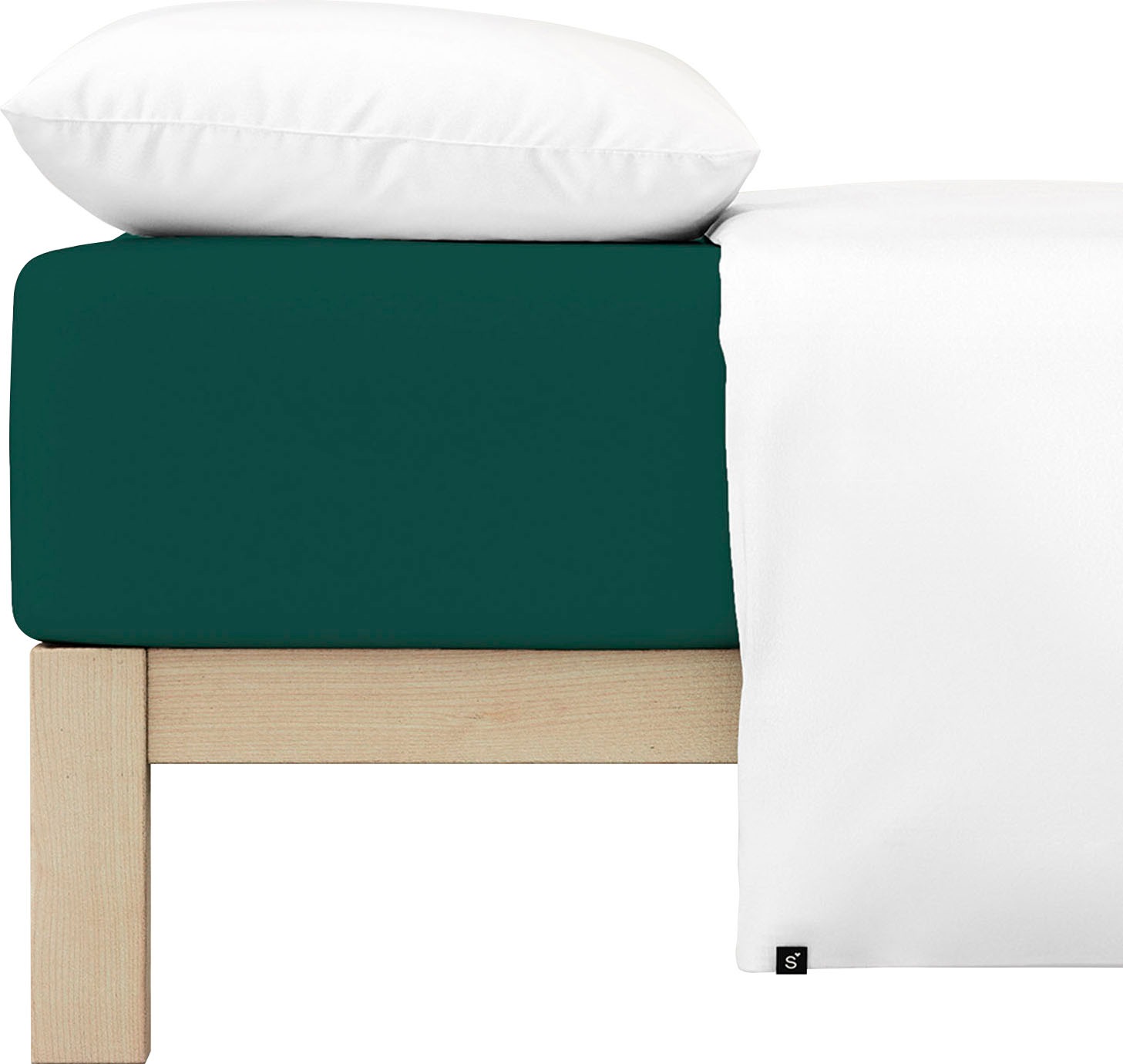 Schlafgut Spannbettlaken »PURE Bio-Baumwolle mit Elasthan, 170 g/m², Bettlaken, Spannbetttuch« PREMIUM Laken für Matratzen bis 30cm Höhe, dehnbar blickdicht, straff