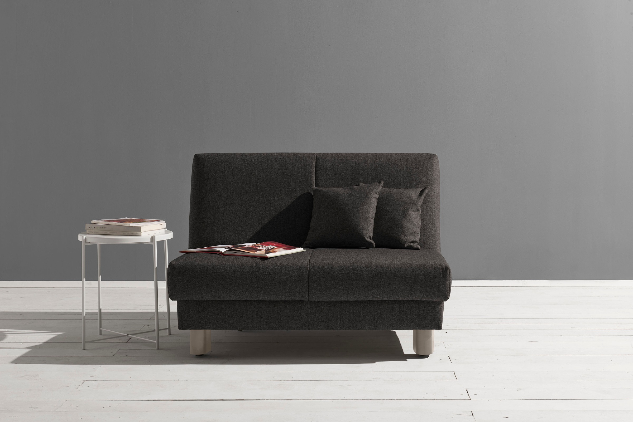 ell + ell Schlafsofa »Enny«, Liegefläche Breite 120 oder 140 cm, Liegehöhe 40 cm, Füße alufarben
