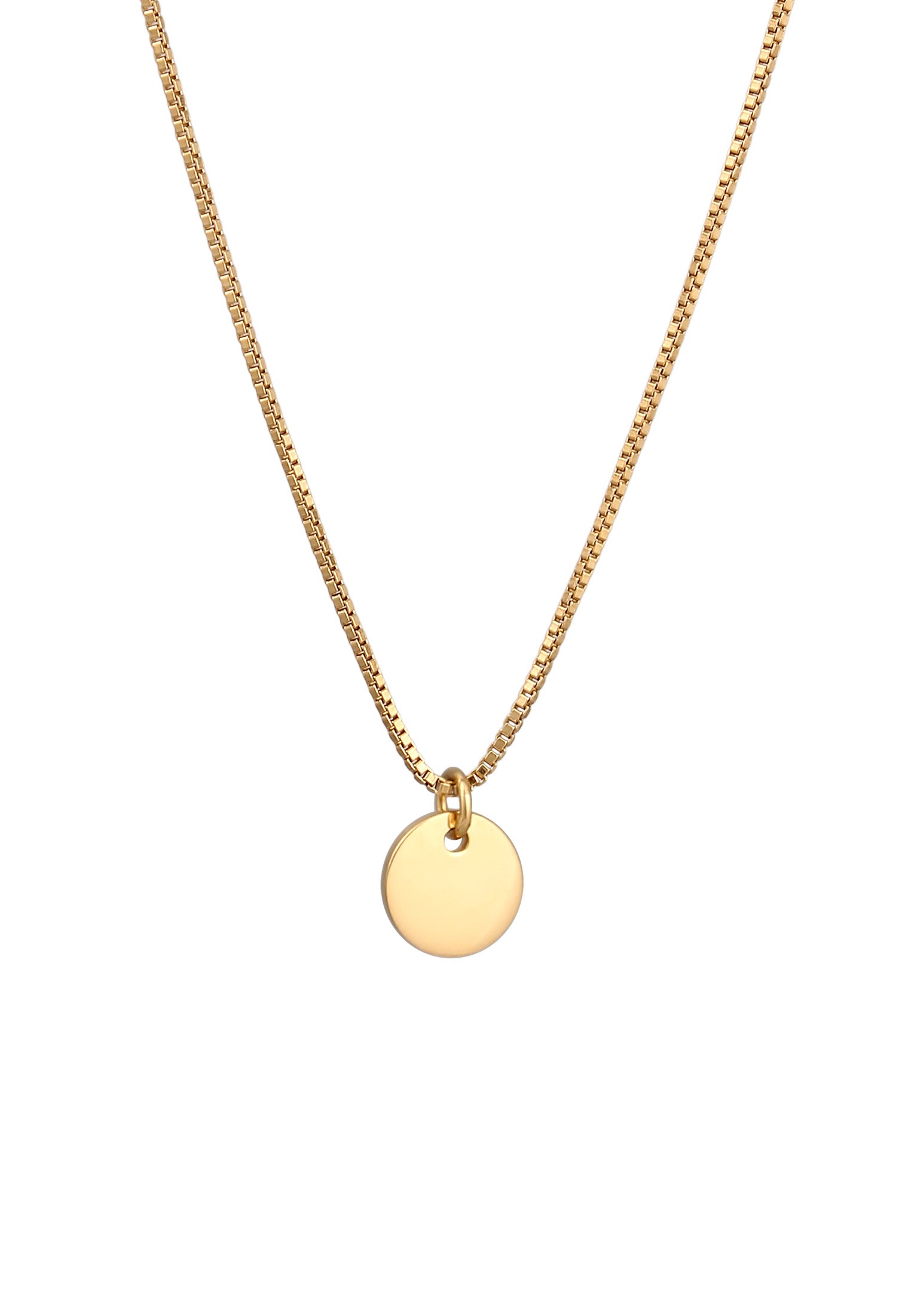 Elli Kette mit Anhänger »Halskette Plättchen Anhänger Matt 925 Sterling Silber«