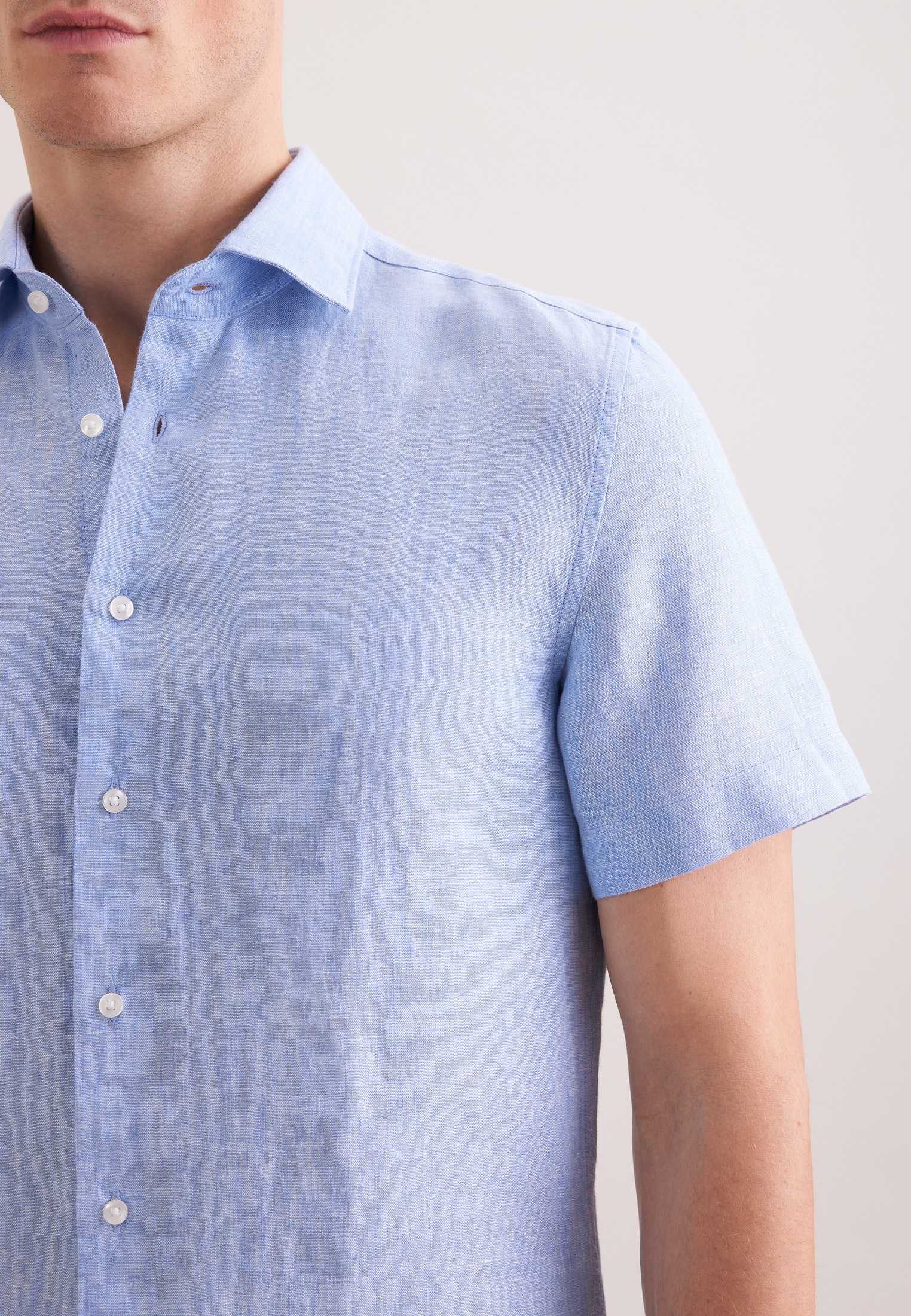 seidensticker Leinenhemd »Schwarze Rose« Shaped 1/2 Kentkragen Uni