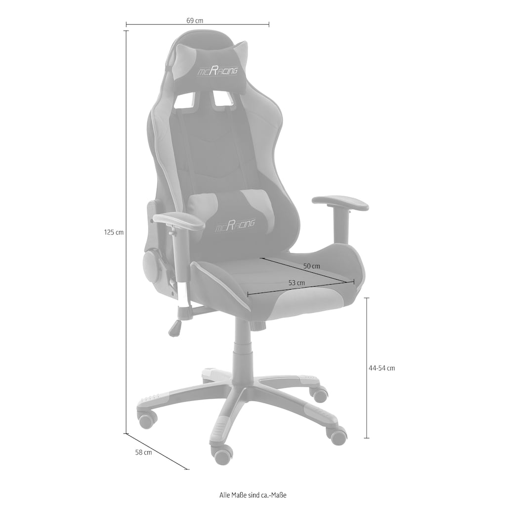 MCA furniture Gaming-Stuhl »MC Racing Gaming-Stuhl«, (Set), 1 St., Stoff, MC Racing Gaming-Stuhl