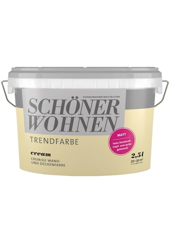 SCHÖNER WOHNEN-Kollektion Wand- und Deckenfarbe »Trendfarbe Cream, matt«, 2,5 l kaufen