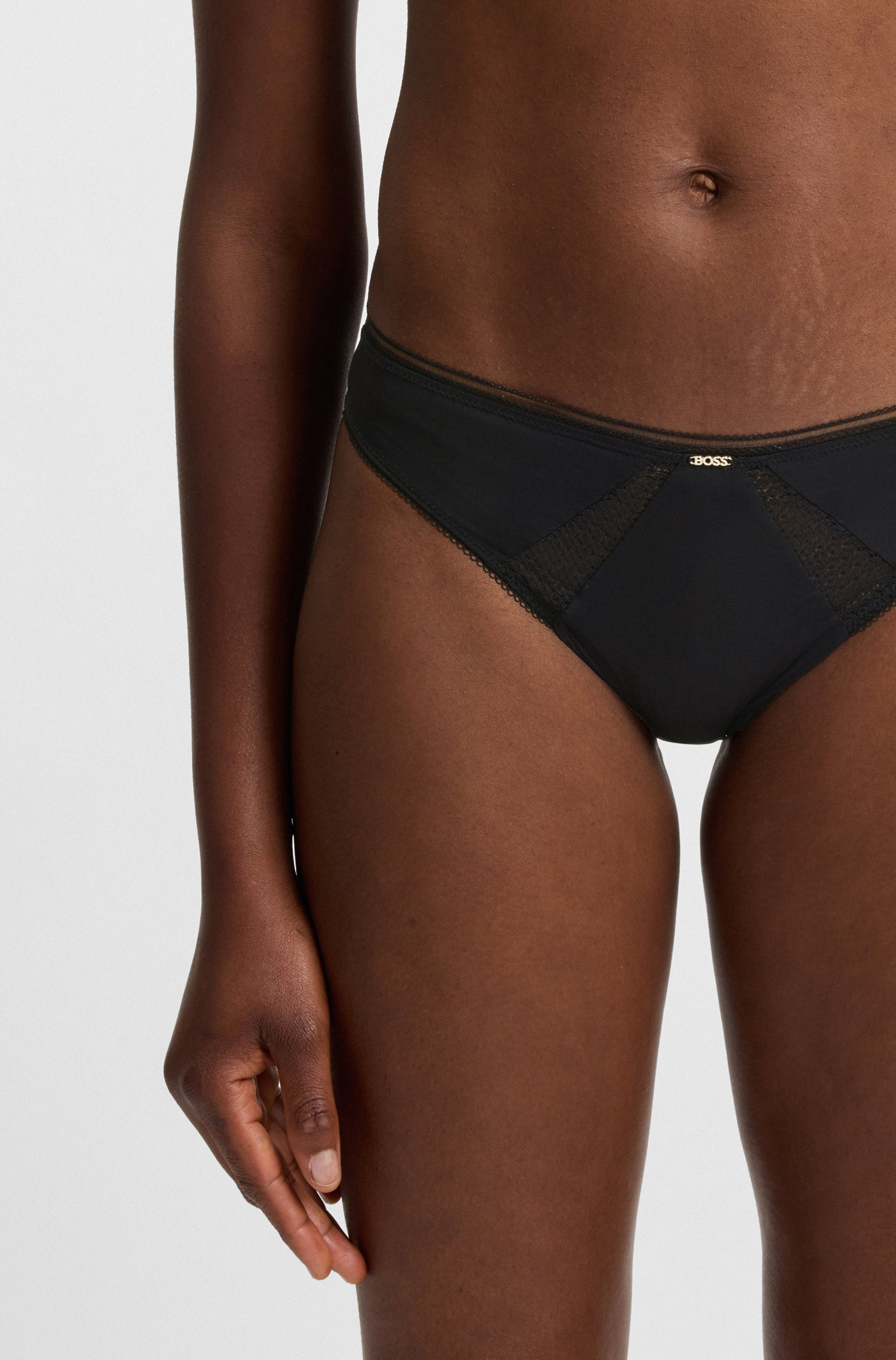 BOSS Slip »BRIEF B.PURE«, mit Spitzeneinsatz