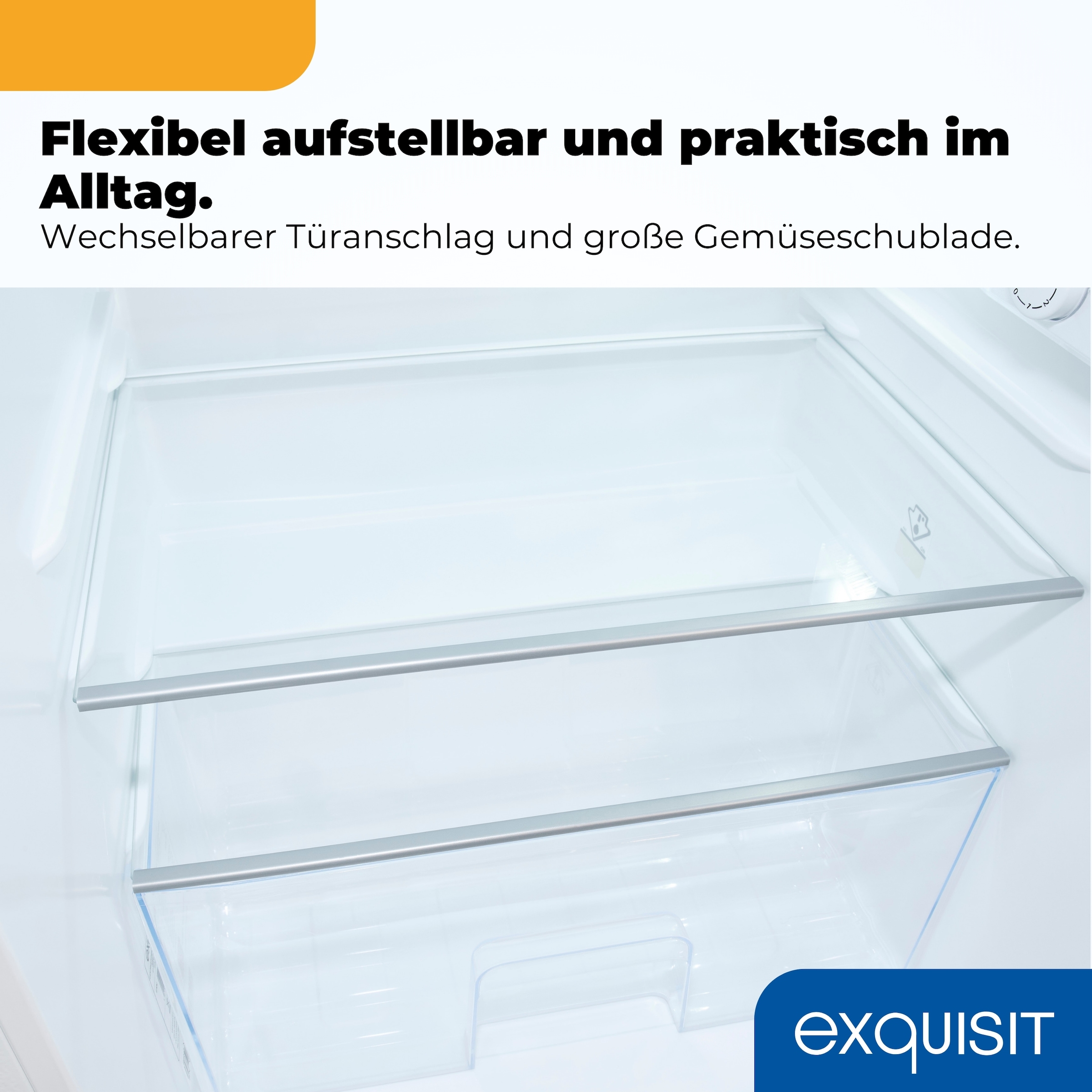exquisit Kühlschrank KS16-4-H-010C weiss »KS16-4-H-010C weiss« 85 cm hoch 56 cm breit Kompakt, flexibel & effizient – mit LED und cleverer Aufteilung