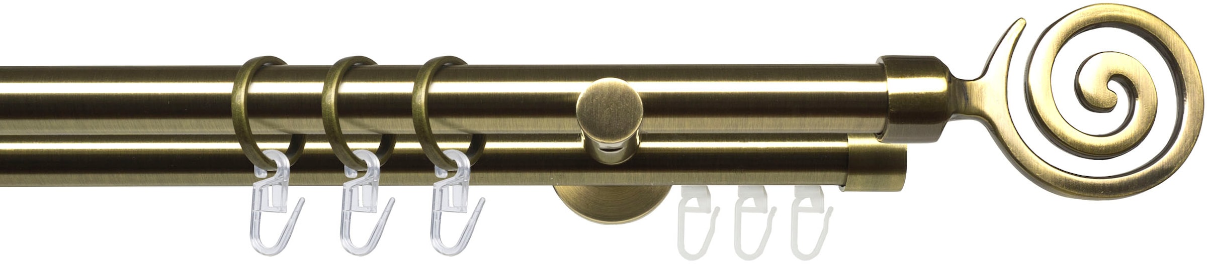 Liedeco Gardinenstange »Stilgarnitur 20 mm Blues Eric«, 2 läufig-läufig, Fixmaß, Gardinenstange Komplett