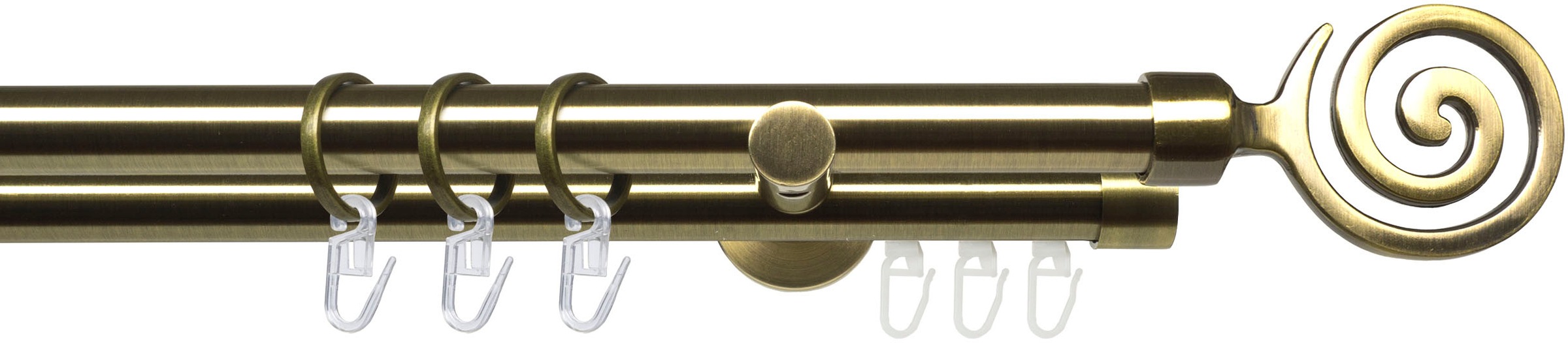 Liedeco Gardinenstange »Stilgarnitur 20 mm Blues Eric«, 2 läufig-läufig, Fixmaß, Gardinenstange Komplett