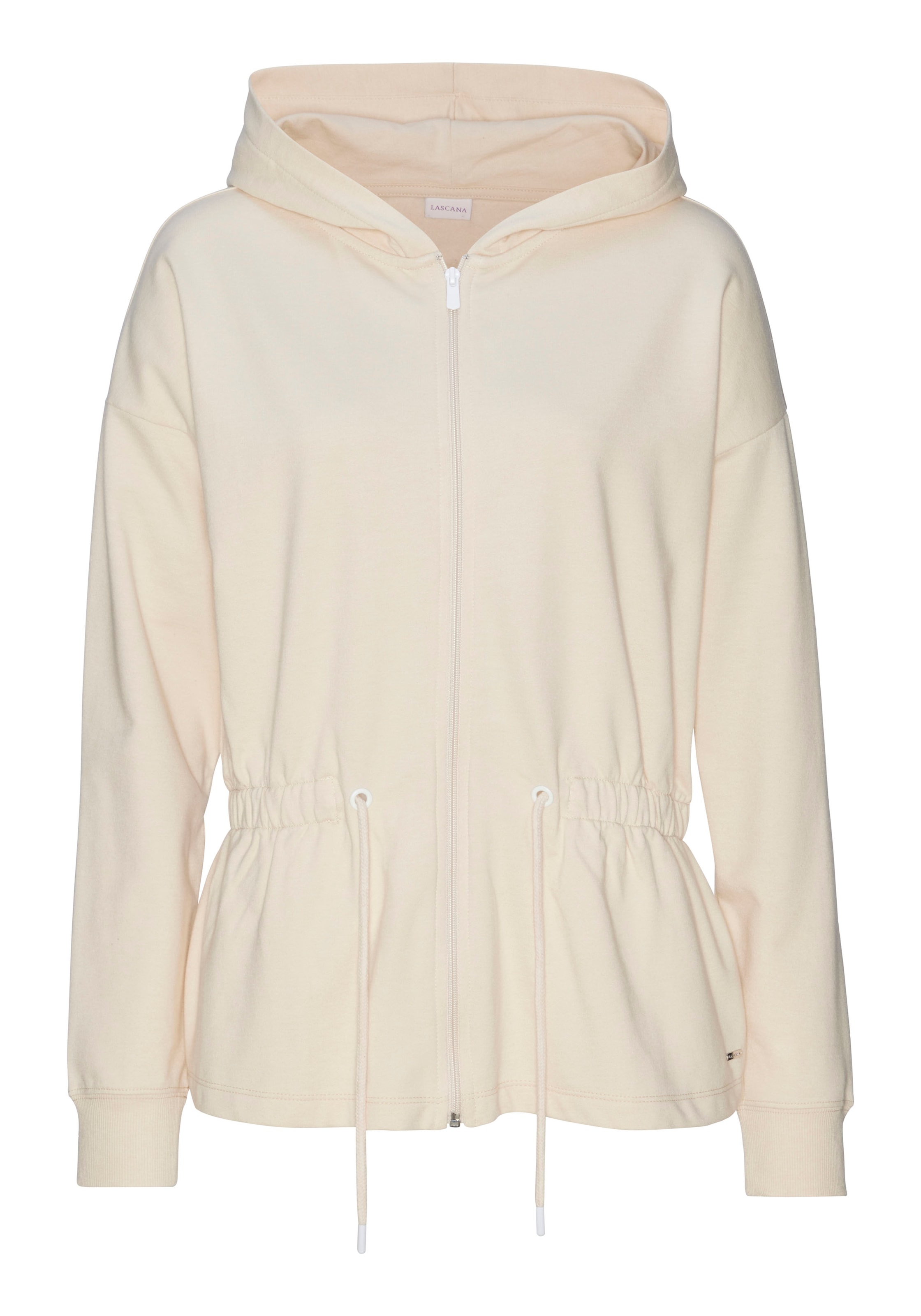 LASCANA Sweatjacke, mit Tunnelzug in der Taille, Loungewear