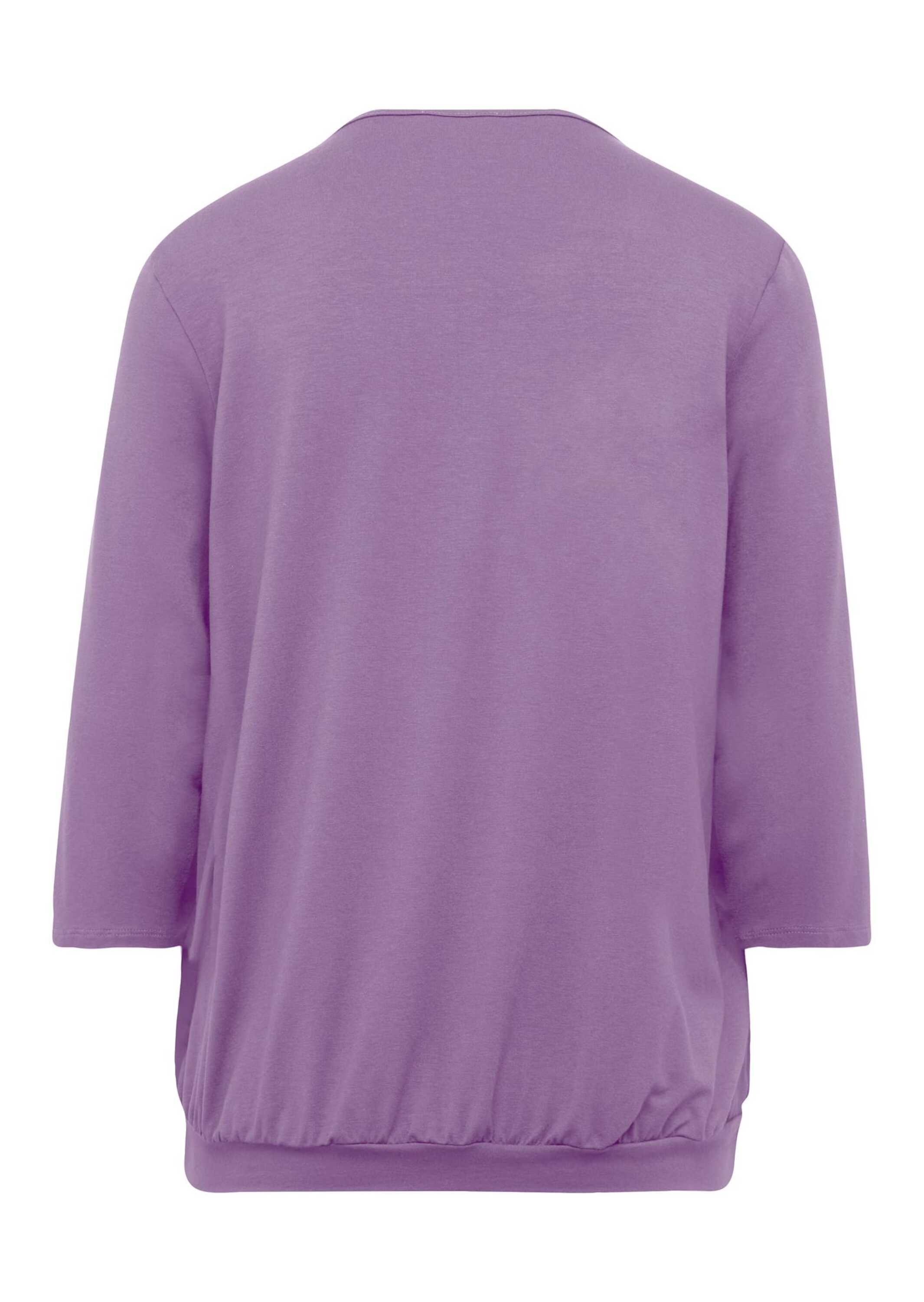 GOLDNER Kurzarmbluse »Chiffon-Shirt mit 3/4-Arm, Rundhals«