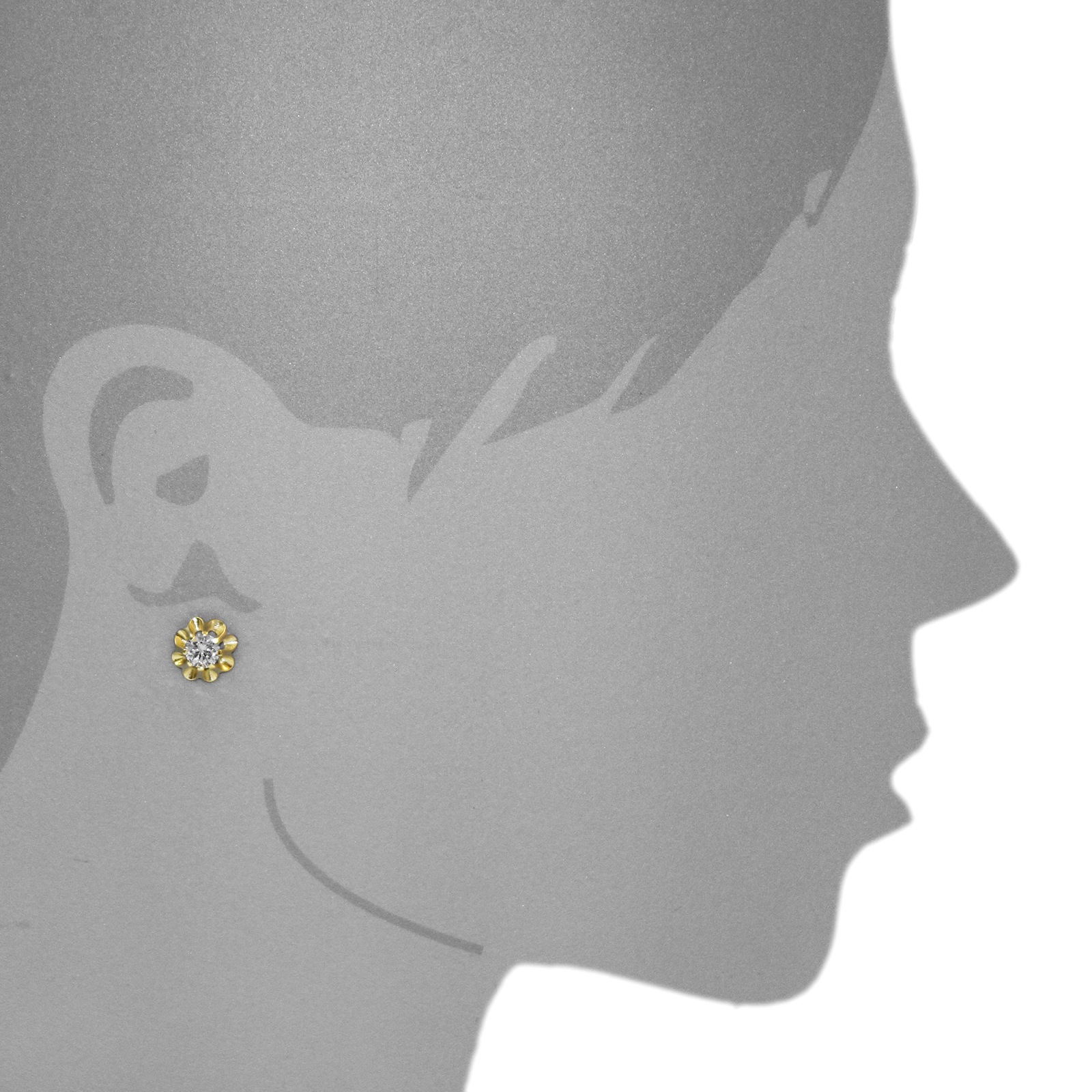 OSTSEE-SCHMUCK Paar Ohrstecker »- Pia 6 mm - Gold 333/000 - Zirkonia«