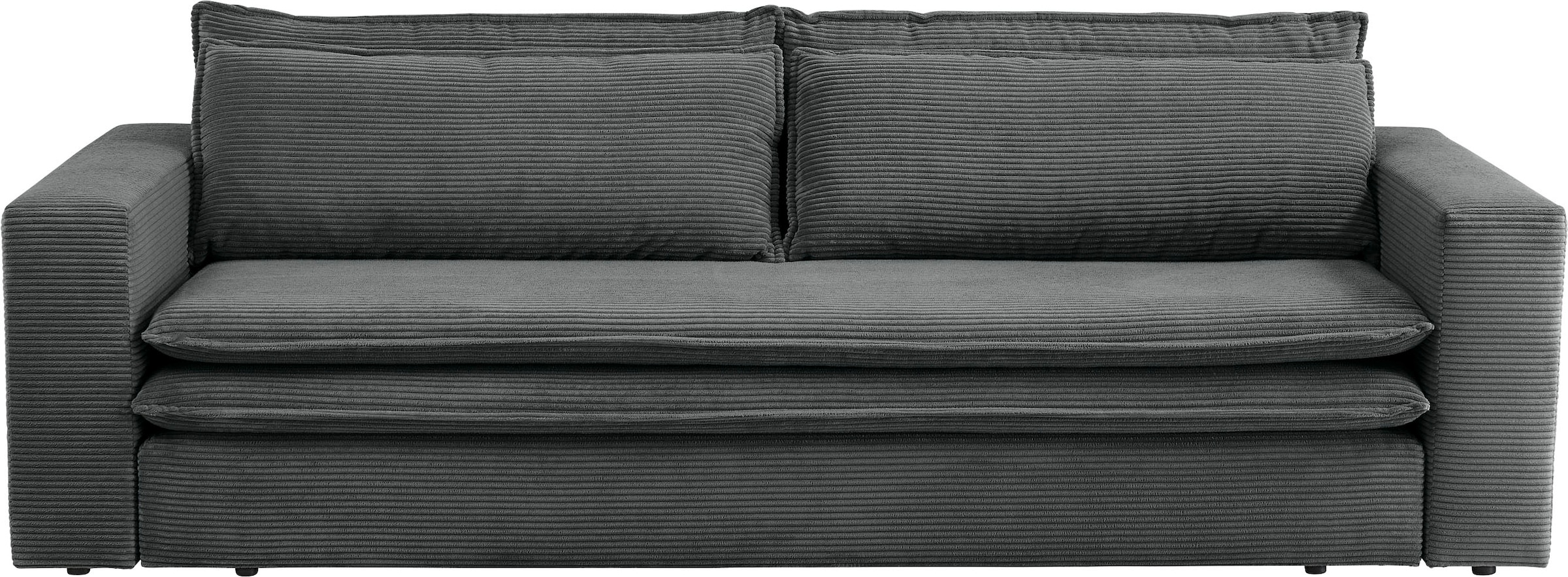 Places of Style 3-Sitzer »PIAGGE«, Cord-Bezug - mit Bettfunktion und Bettkasten, mit praktischem Topper