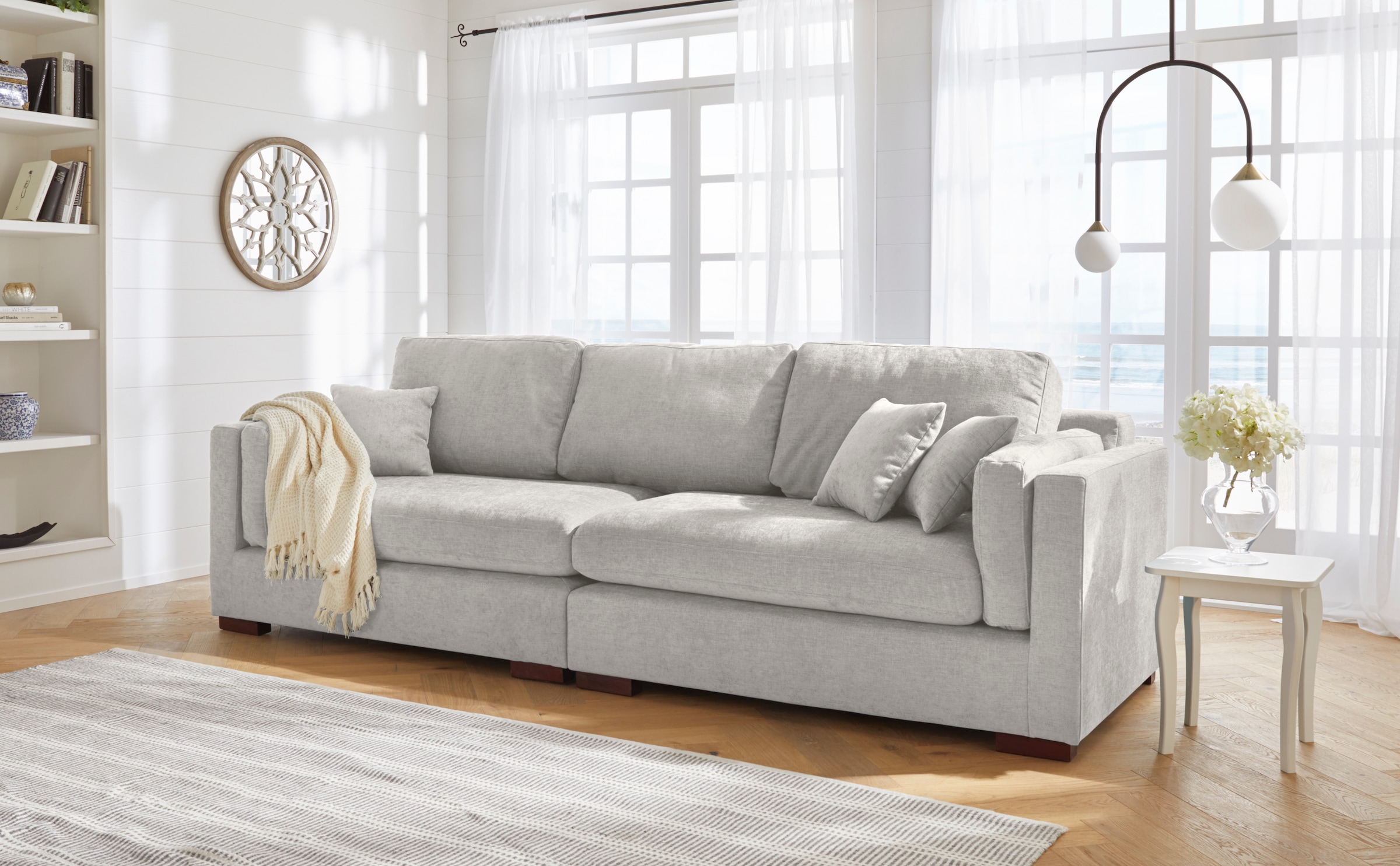 Home affaire Big-Sofa »Fresh Pond«, in vielen Bezugsqualitäten und Farben, B/T/H: 290/96/95 cm