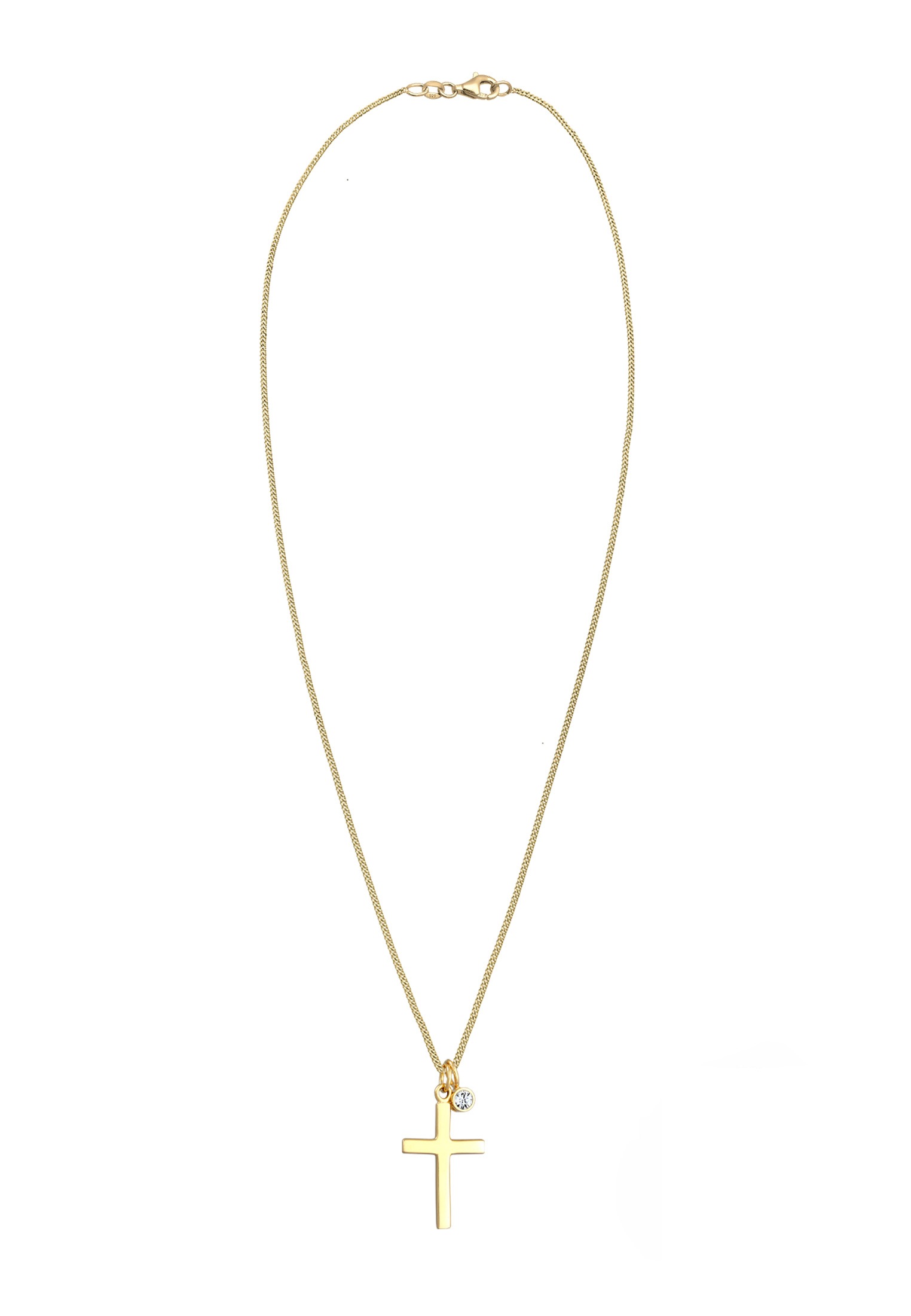 Elli Silberkette »Halskette Kreuz Religion  Kristalle 925 Silber«