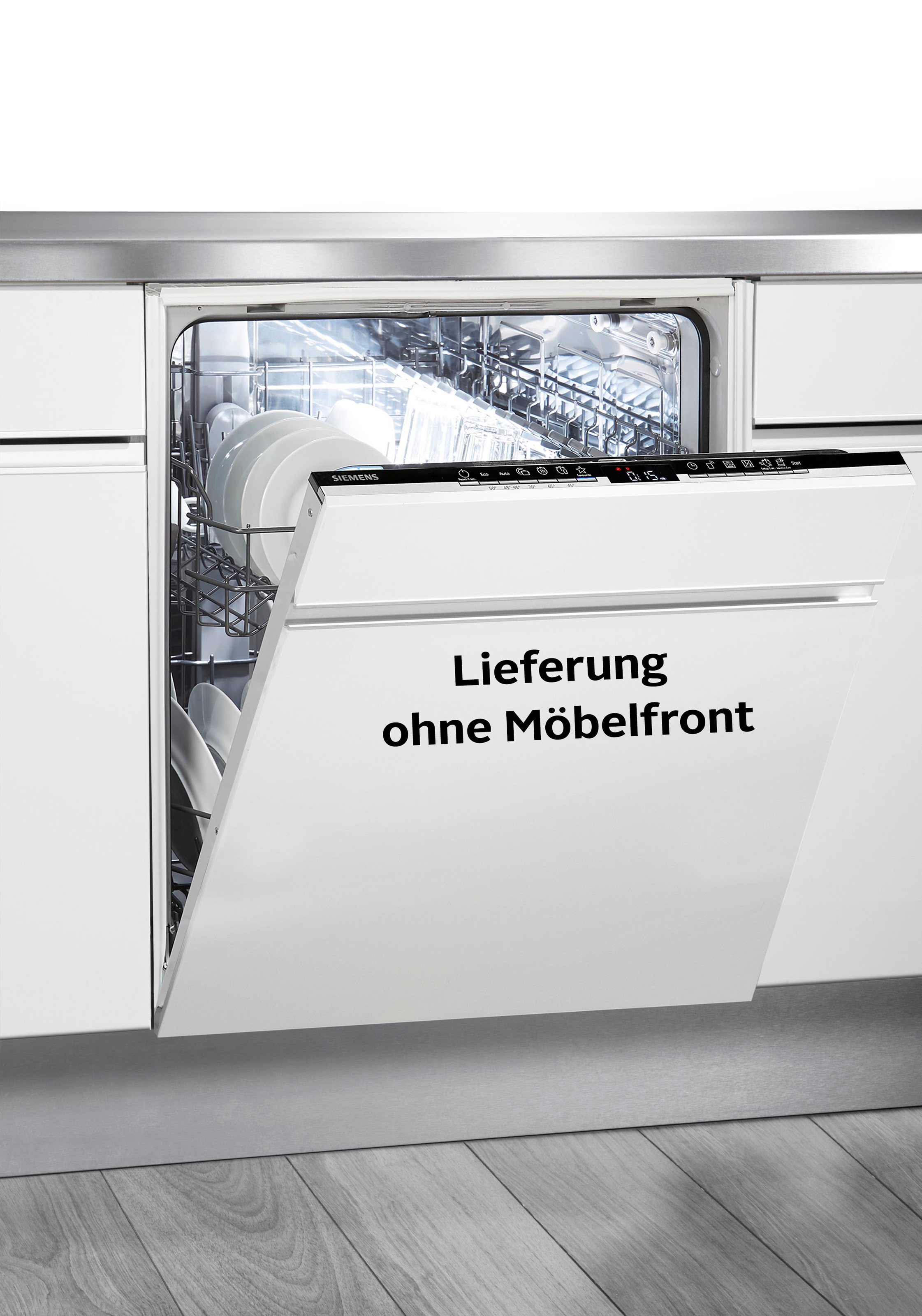 SIEMENS vollintegrierbarer Geschirrspüler iQ300 »SN63HX11TE«, 13 Maßgedecke, aquaStop® Garantie & Programmstatus-Projektion auf dem Boden
