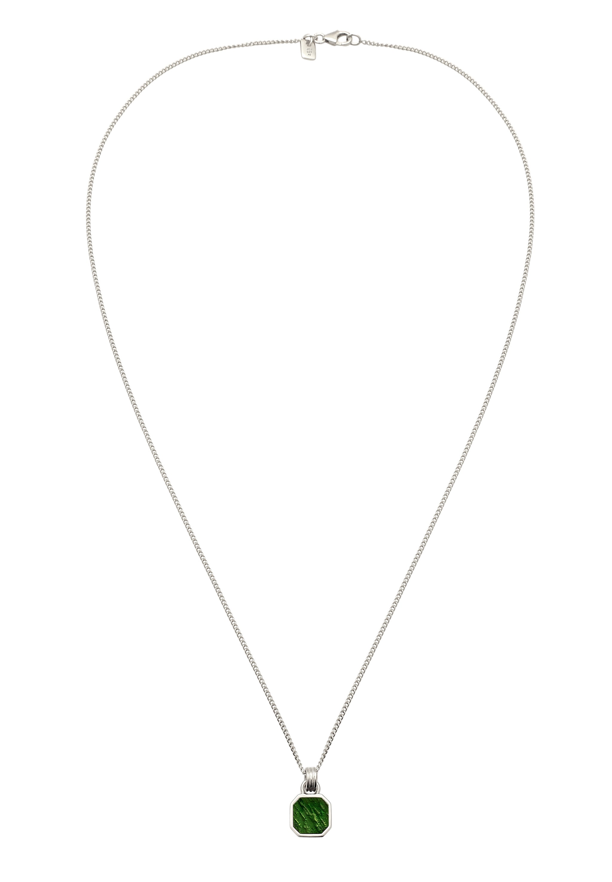 Kuzzoi Kette mit Anhänger »Halskette Anhänger Emaille Grün 925 Sterling Silber«