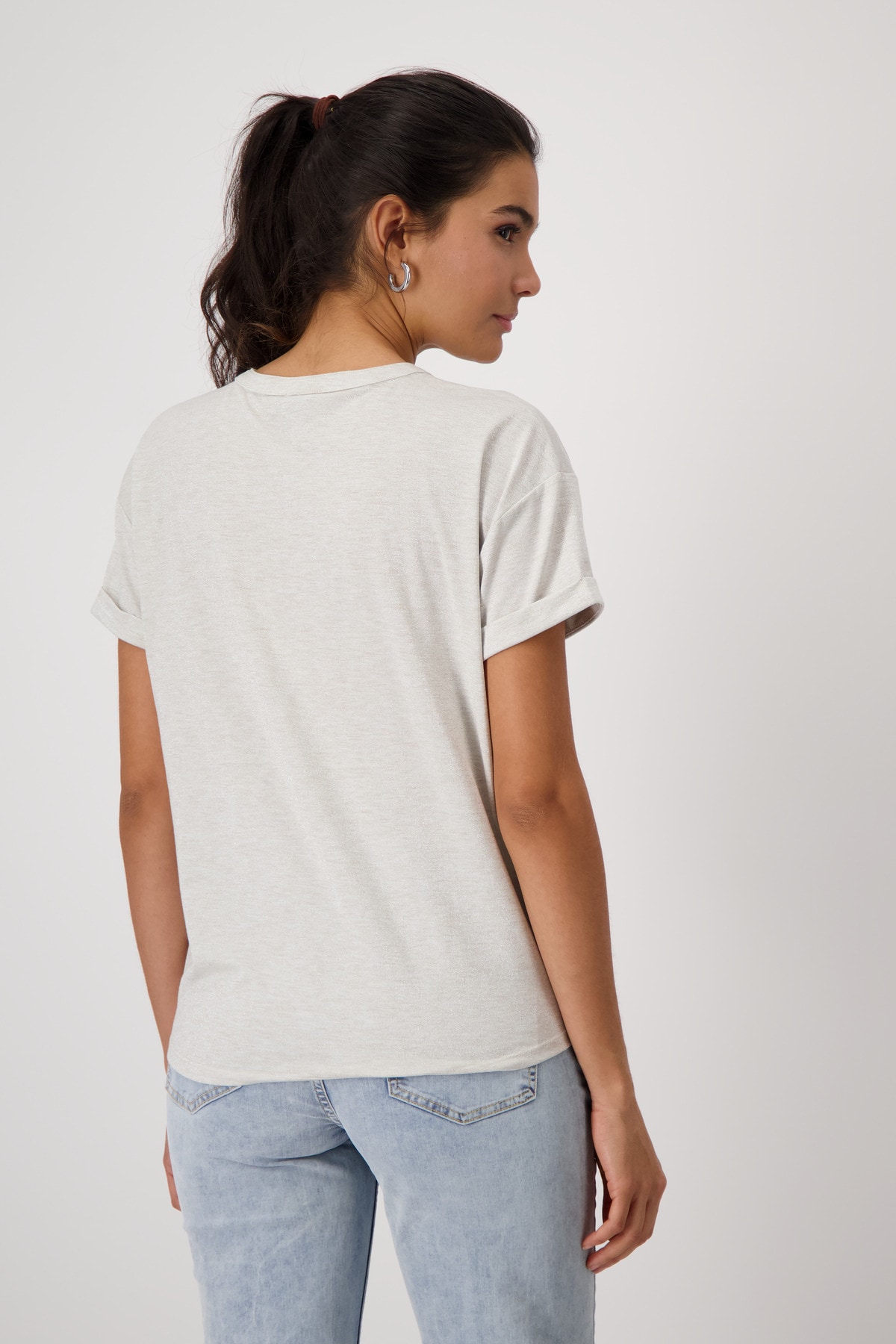 Monari Kurzarmshirt Mit V-Ausschnitt