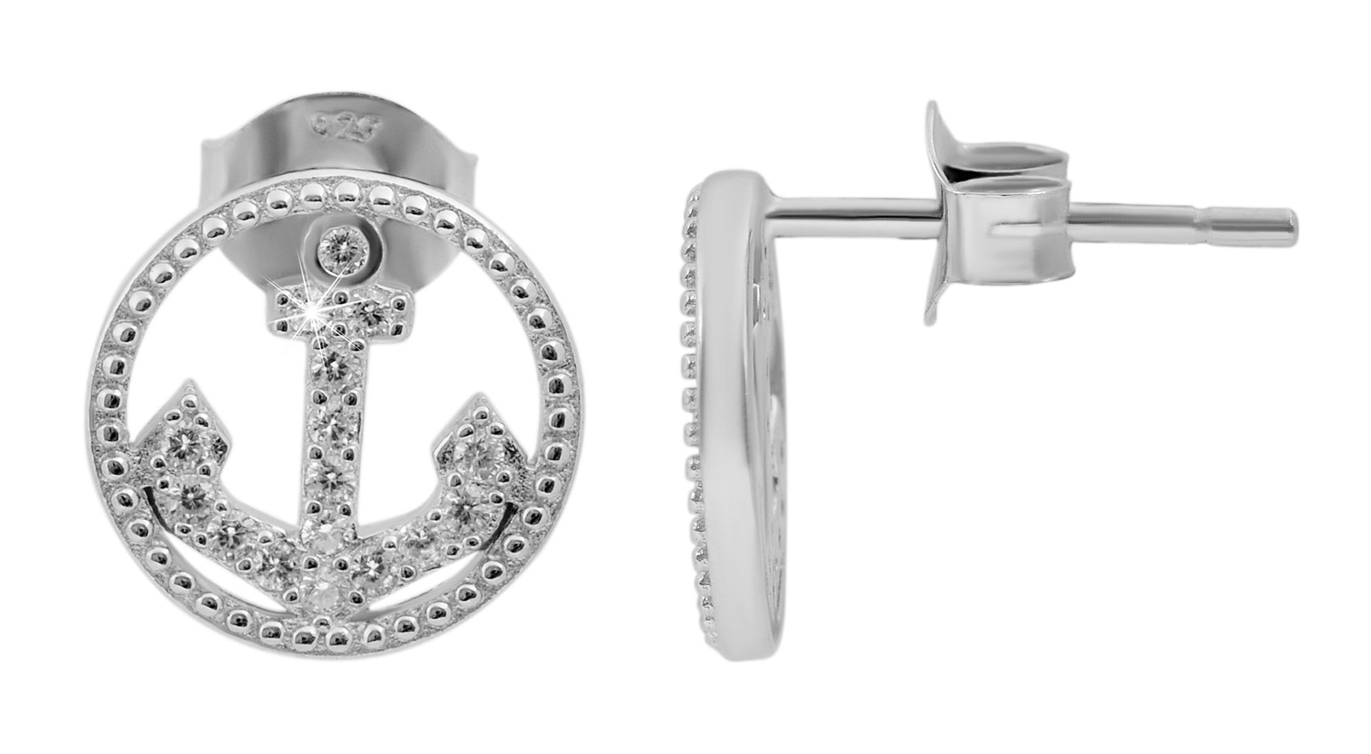 Adelia´s Paar Ohrstecker »Damen Ohrringe ¿ Ohrstecker aus 925 Silber mit Zirkonia«