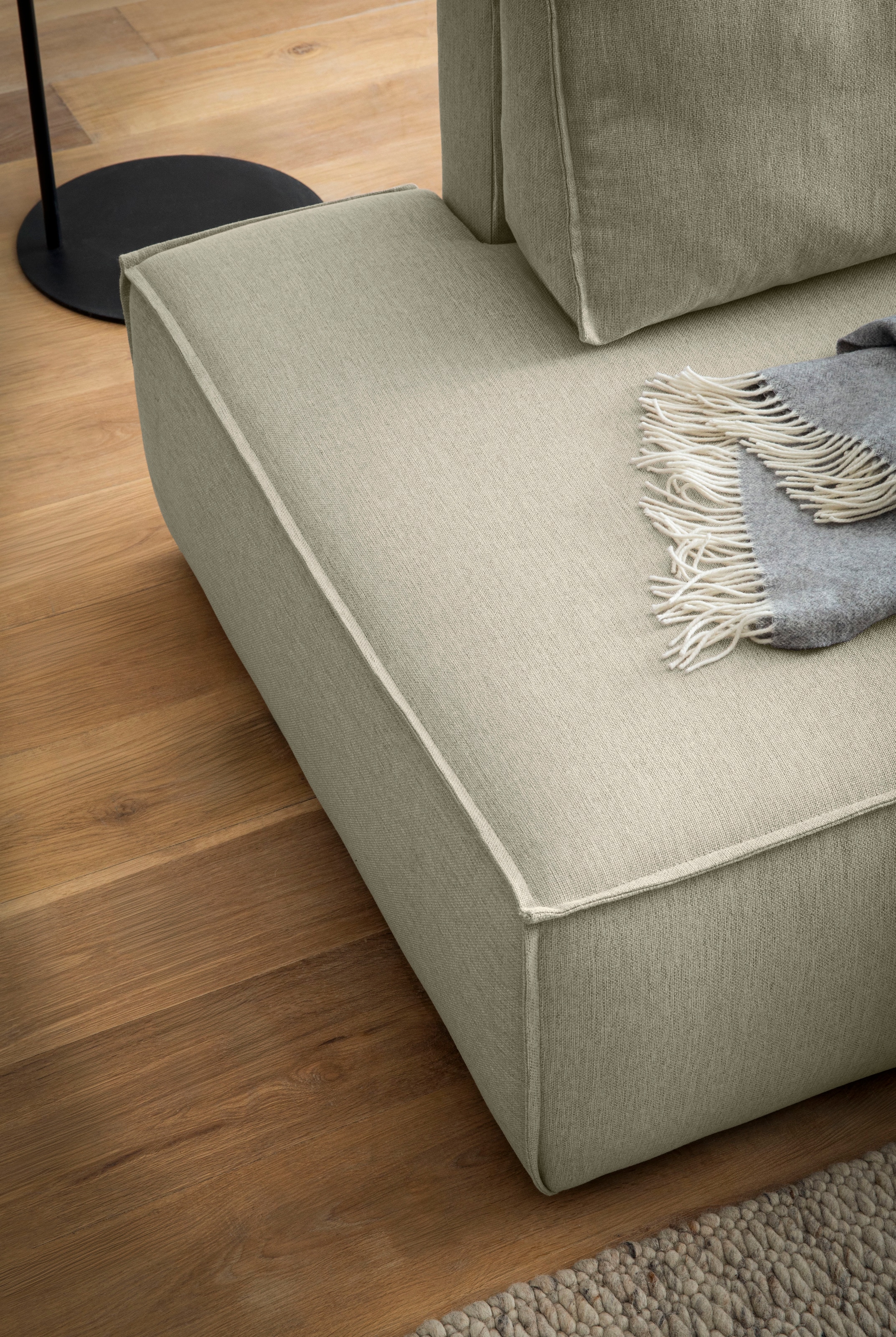 Home affaire Ecksofa »SHERWOOD, Schlafsofa in L-Form offen (275cm), Cord, Leinenoptik«, Schlaffunktion und Bettkasten, Kedernaht, hoher Sitz- & Liegekomfort