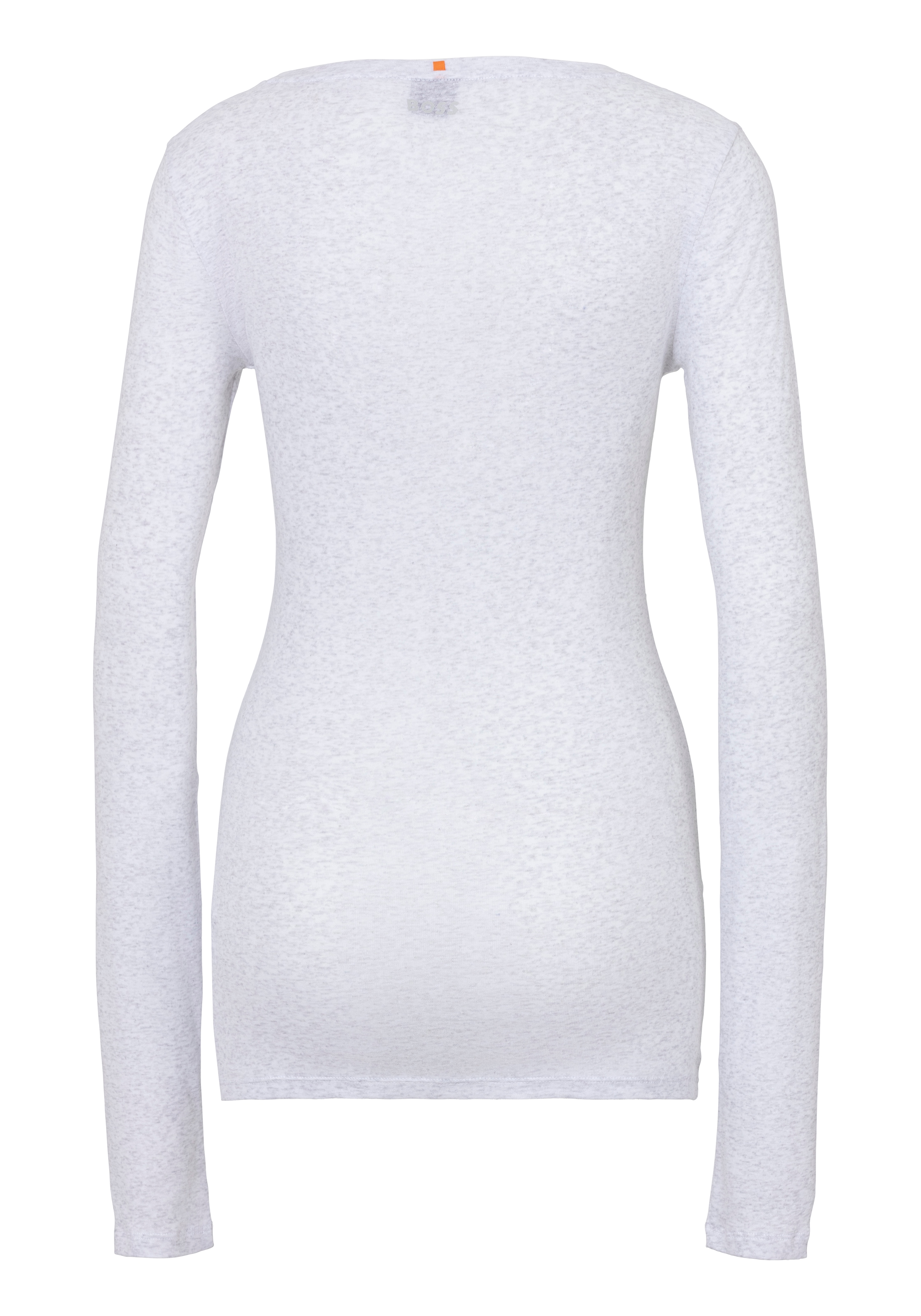 BOSS ORANGE Langarmshirt »Elayer Premium Damenmode«, mit tiefem Ausschnitt