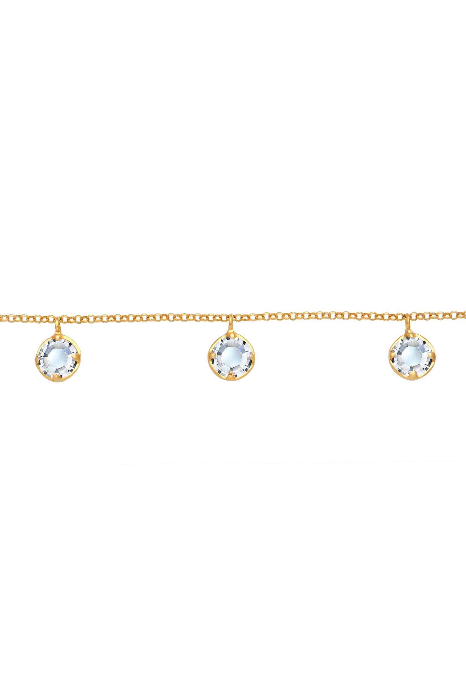 Elli Choker »Halskette Choker mit Kristalle Silber vergoldet«