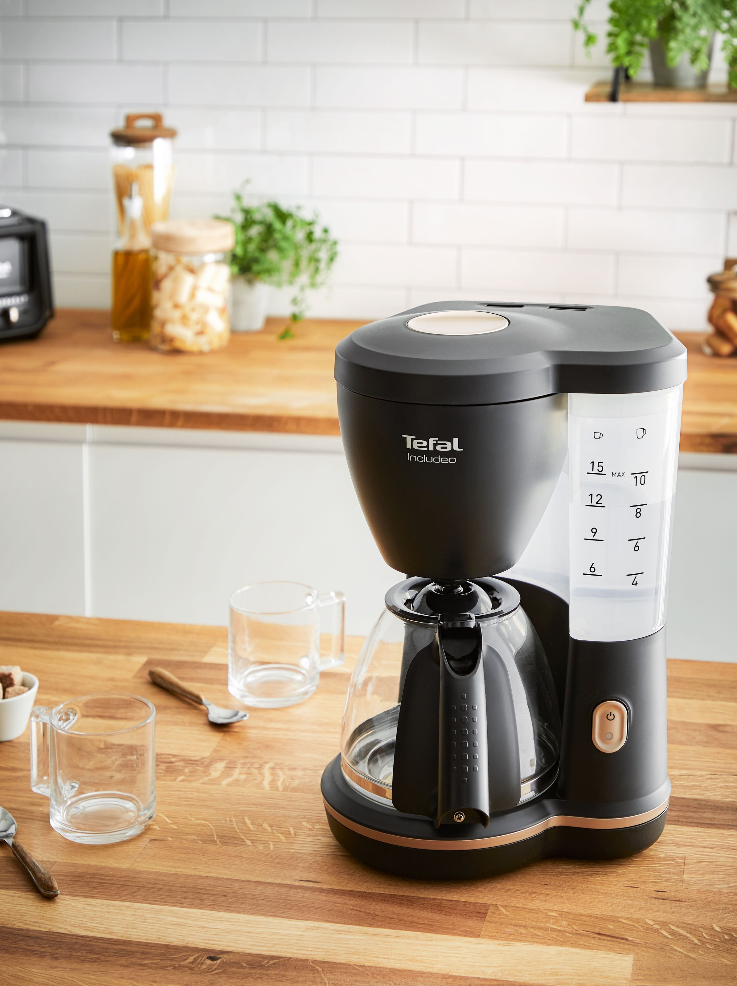 Tefal Filterkaffeemaschine »CM5338 Incluedo«, 1,25 l Kaffeekanne, 1,25 L, 10 - 15 Tassen, herausnehmbarer Filtereinsatz mit zwei Griffen