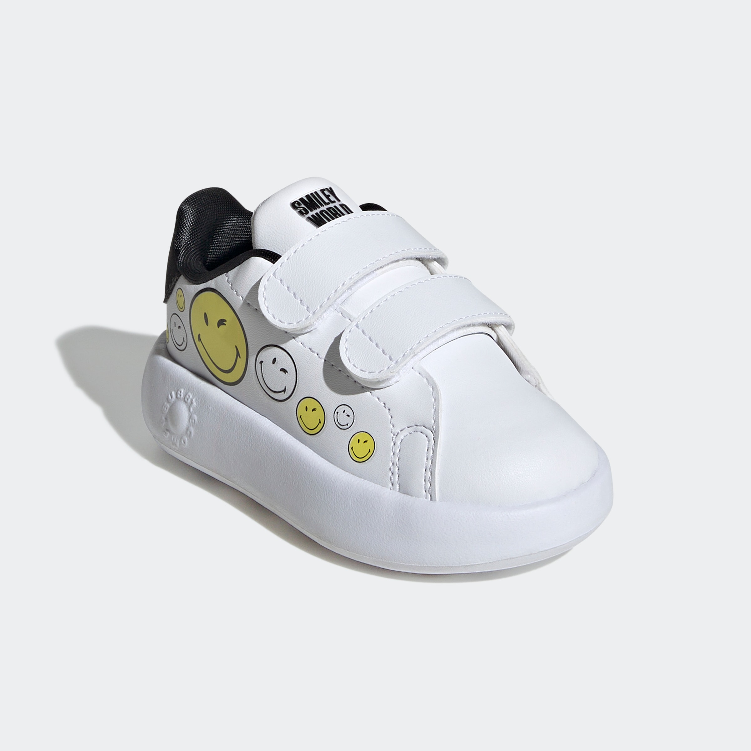 adidas Sportswear Klettschuh »ADIDAS SMILEY ADVANTAGE KIDS«, Design auf den Spuren des adidas Stan...